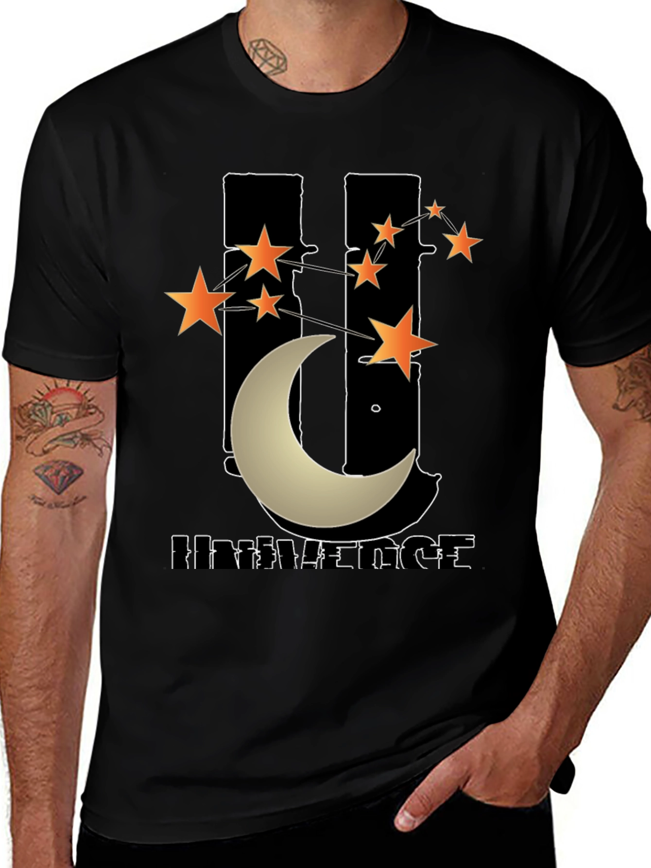 Universe Graphic T-Shirt - Mens Black Tee
