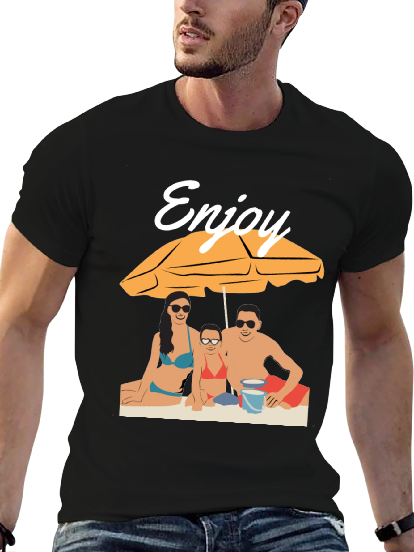 Enjoy Beach Vacation T-Shirt - Black