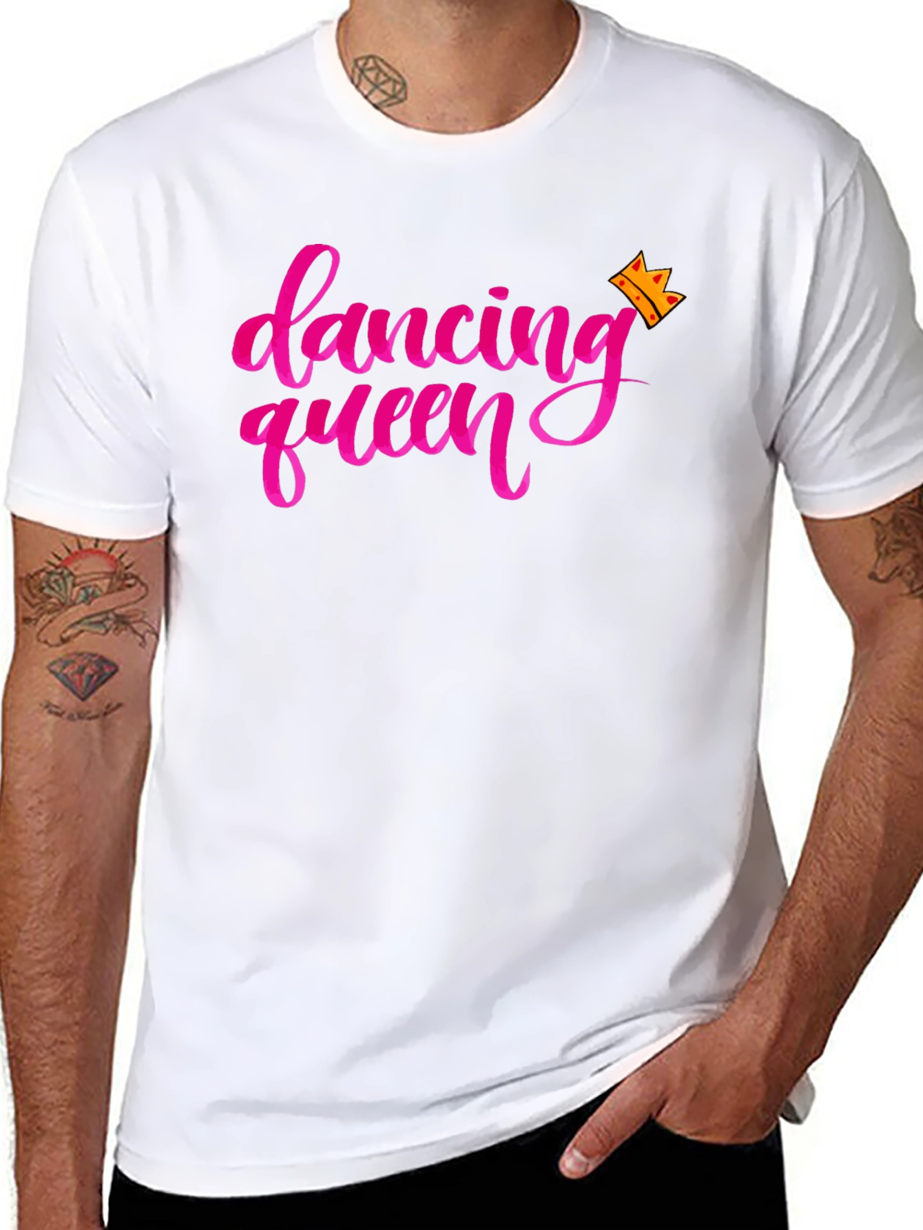 Dancing Queen Graphic Tee - Black Crew Neck T-Shirt