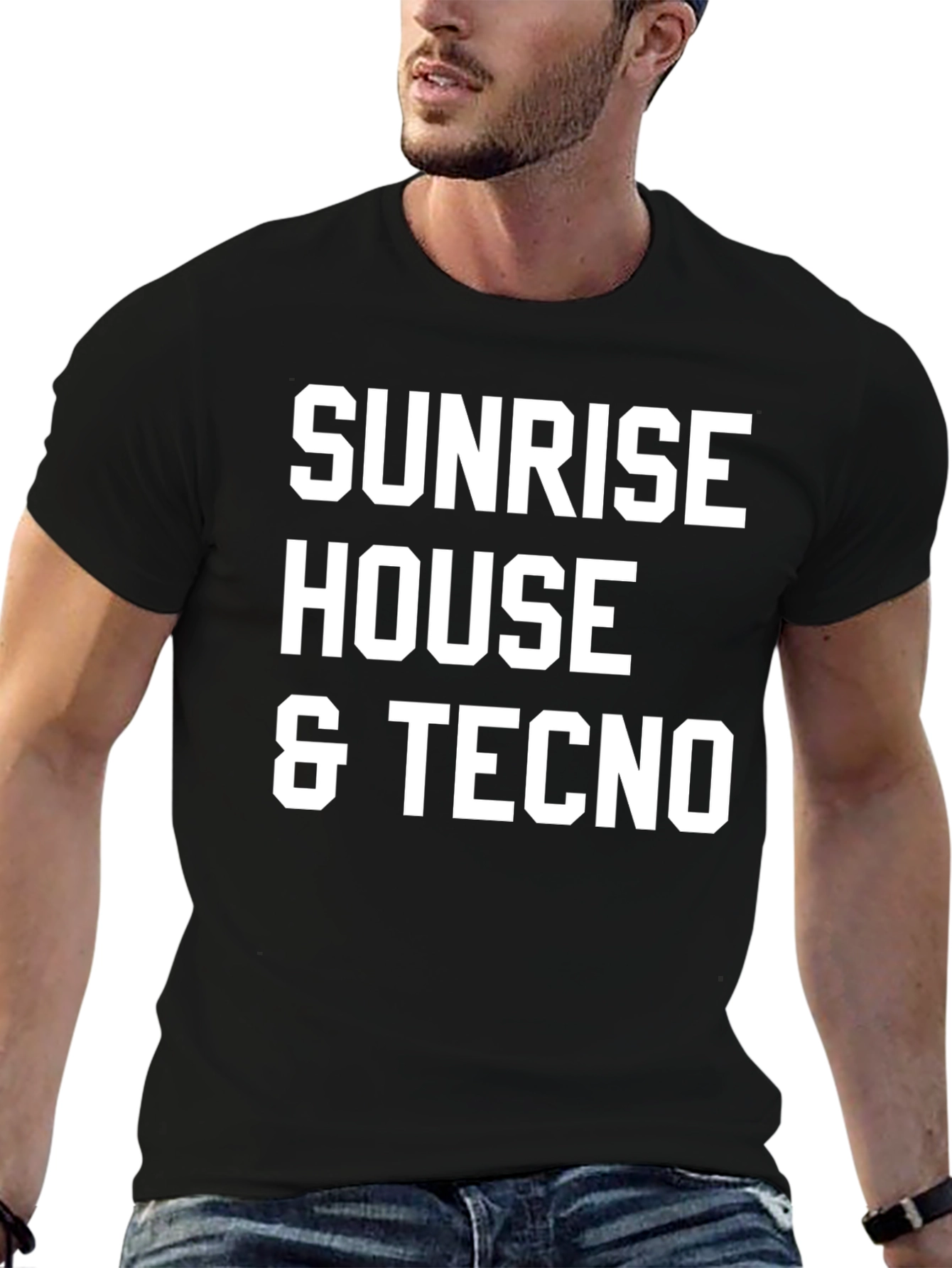 Sunrise House & Techno T-Shirt - Bold Graphic Tee