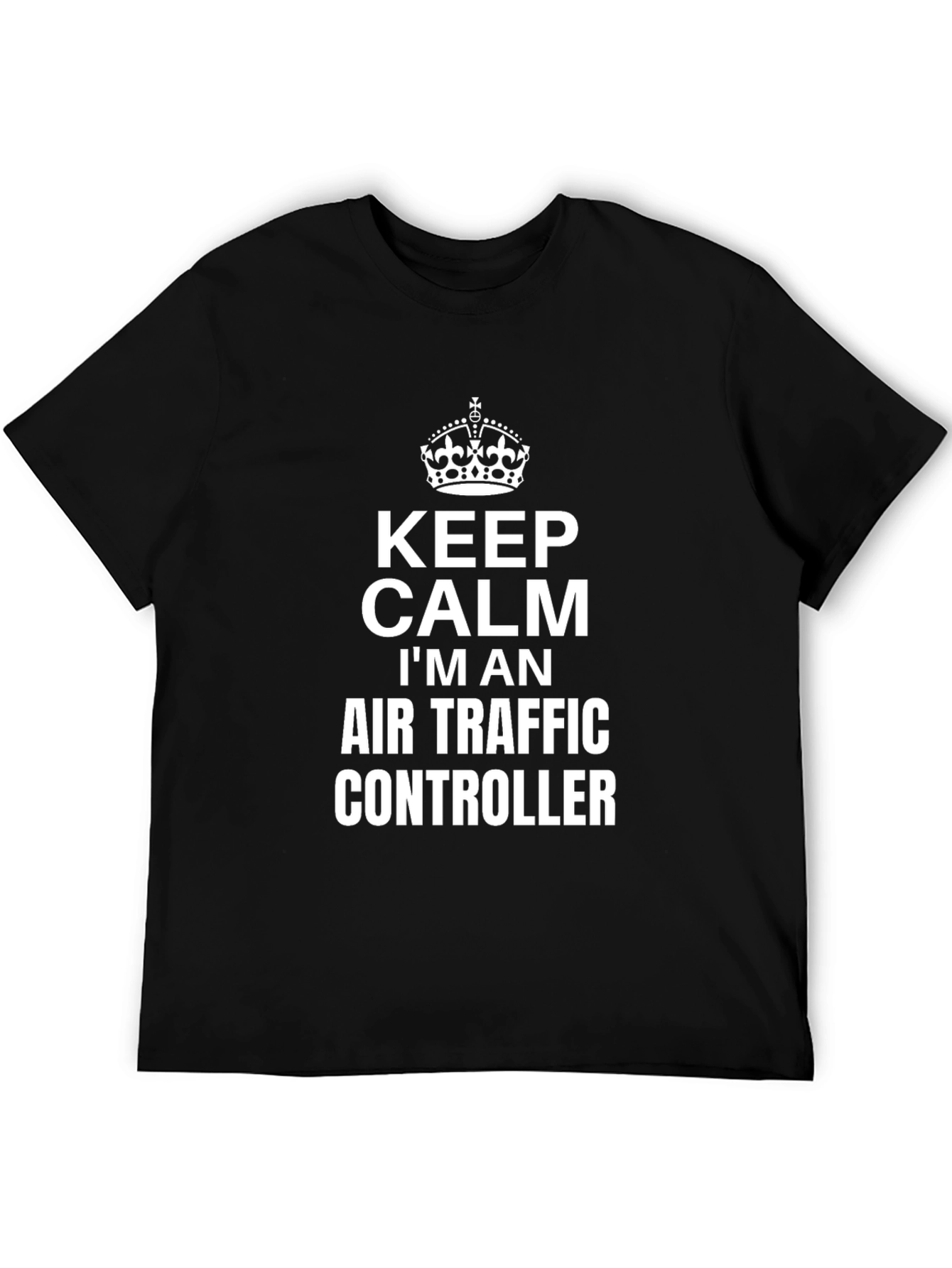 Keep Calm Air Traffic Controller Black T-Shirt