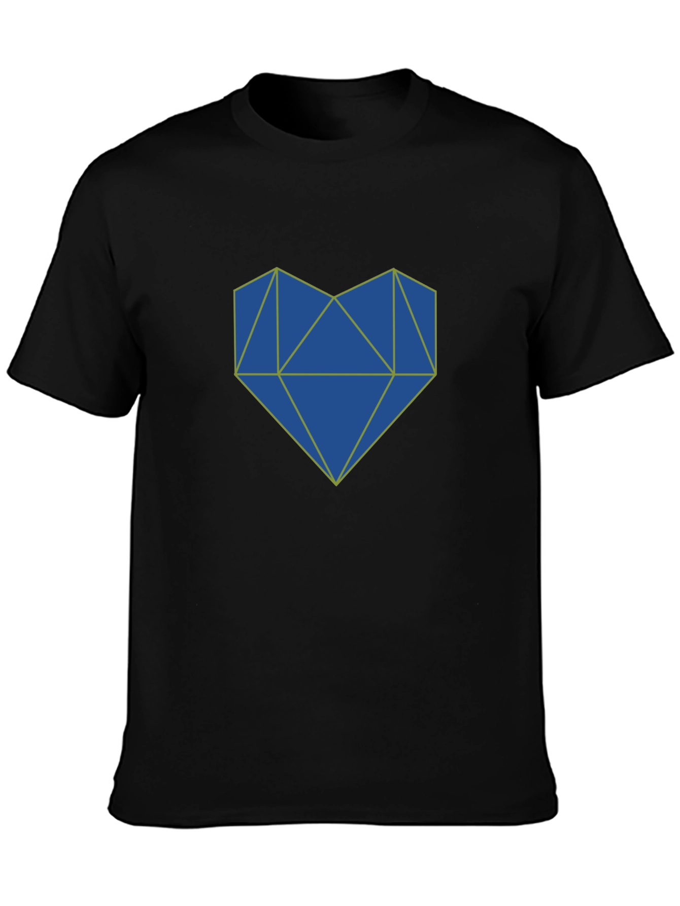 Geometric Heart Graphic Tee - Stylish Mens Black T-Shirt
