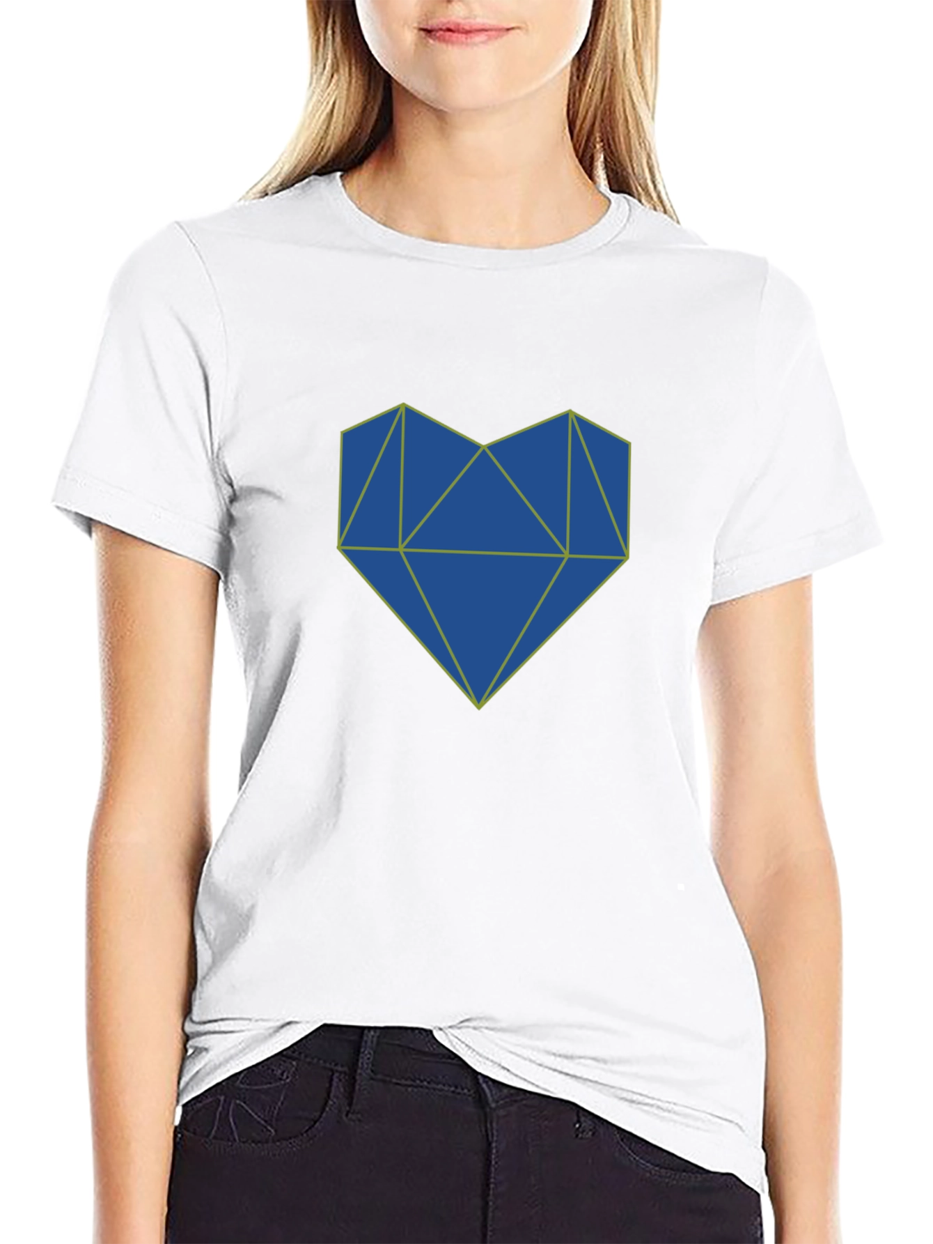 Geometric Heart Graphic Tee - Stylish Mens Black T-Shirt
