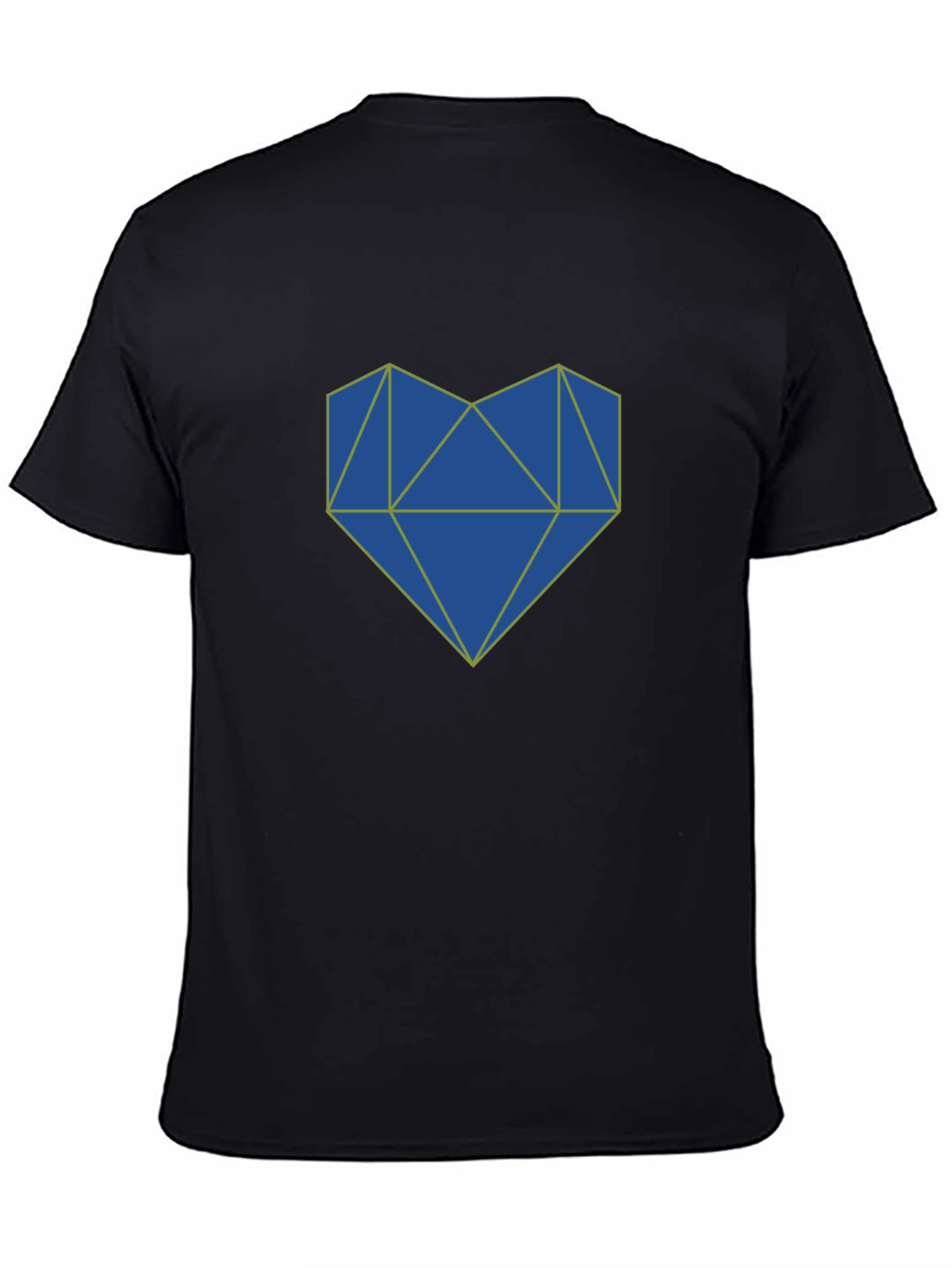 Geometric Heart Graphic Tee - Stylish Mens Black T-Shirt