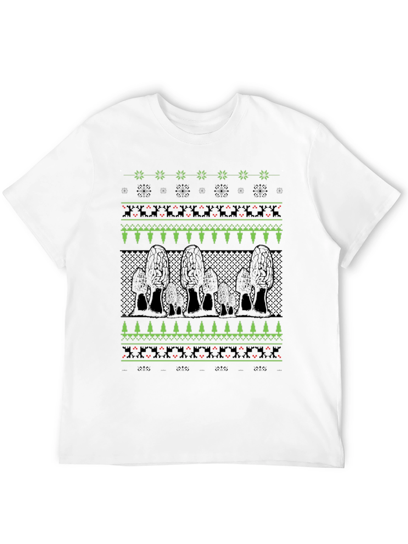 Morel Mushroom Ugly Christmas Sweater Style T-Shirt