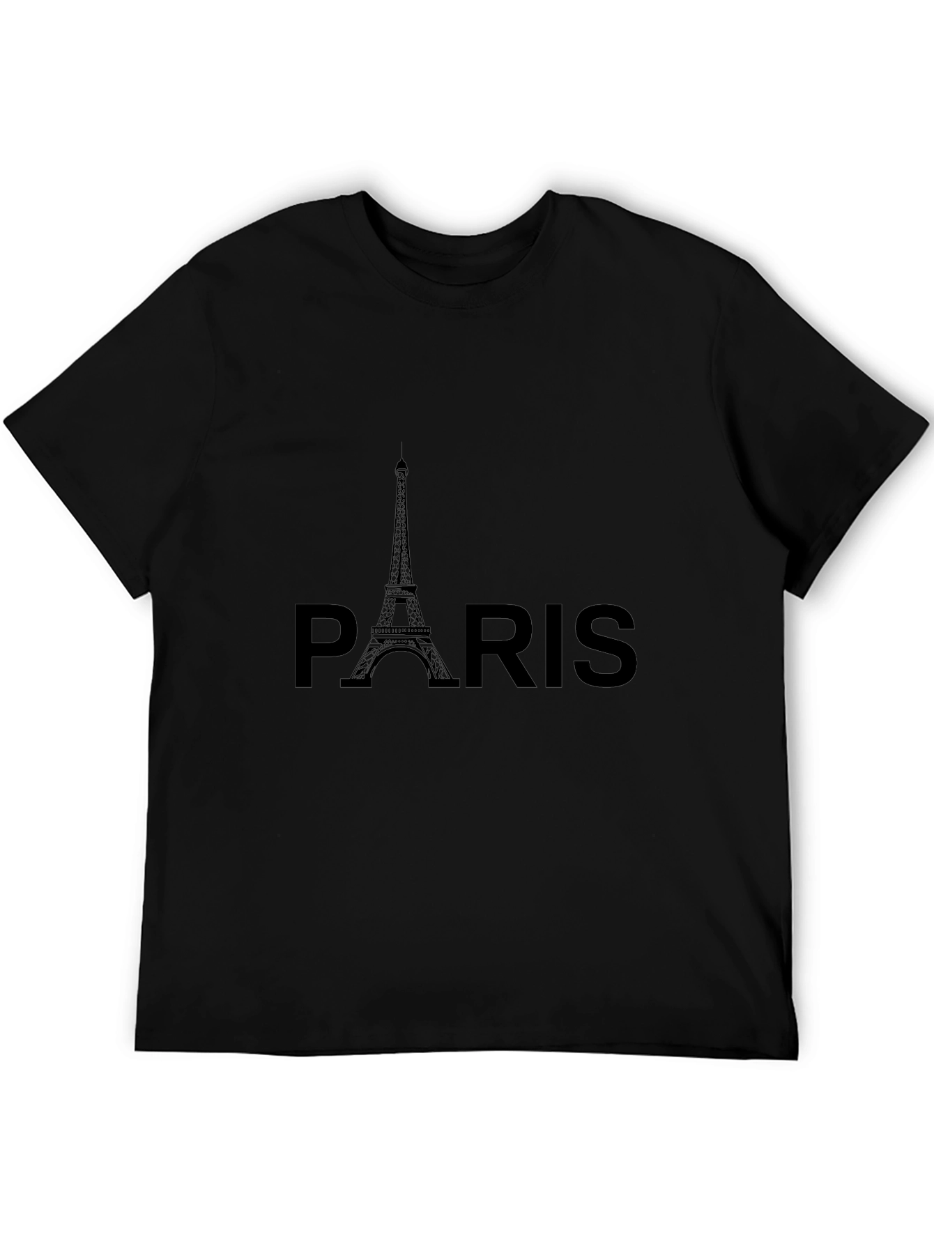 Paris Eiffel Tower Graphic Tee - Black