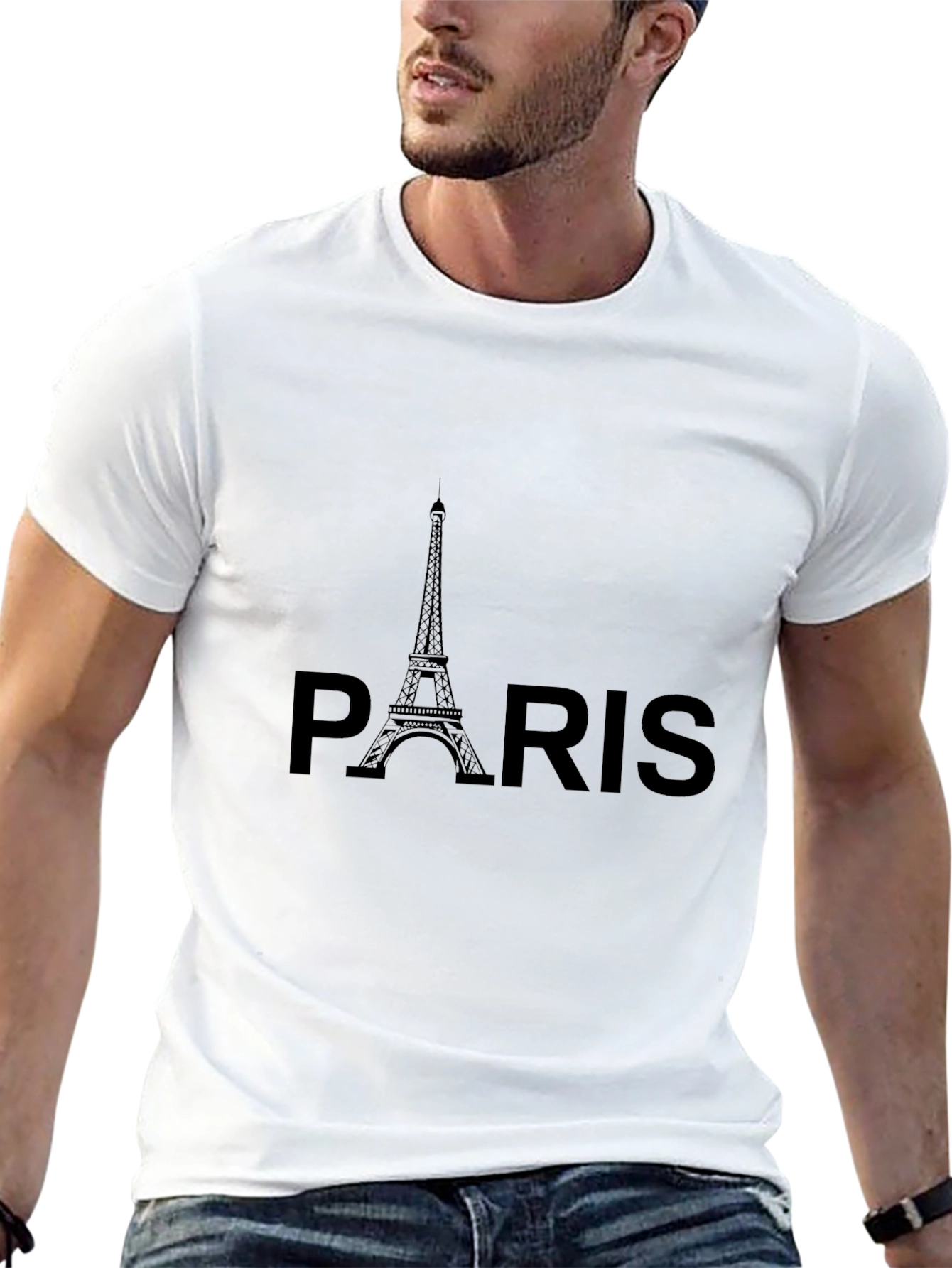 Paris Eiffel Tower Graphic Tee - Black