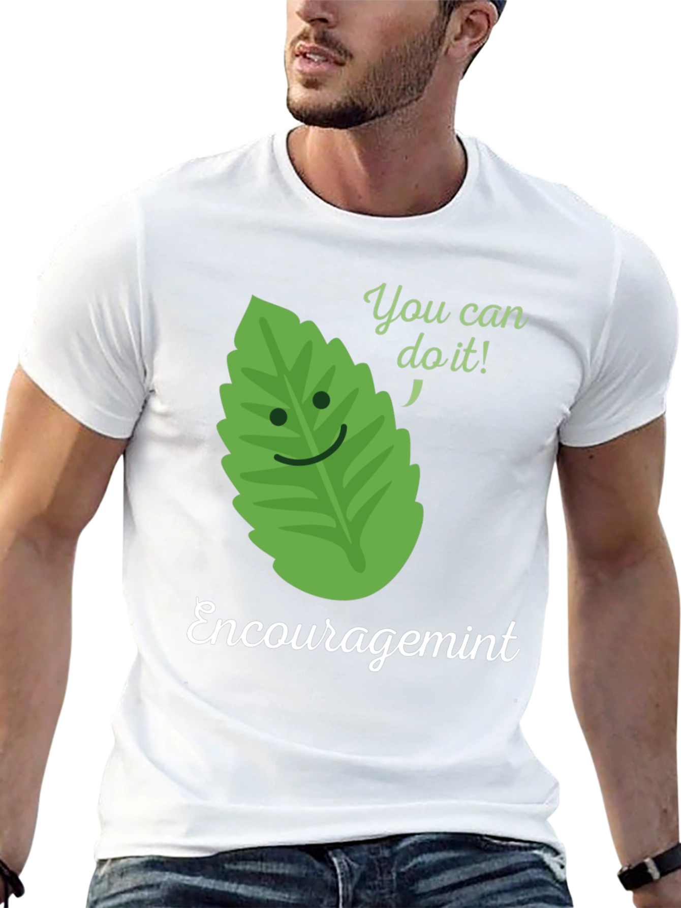 Encouragemint T-Shirt: Motivational Mint Leaf Design