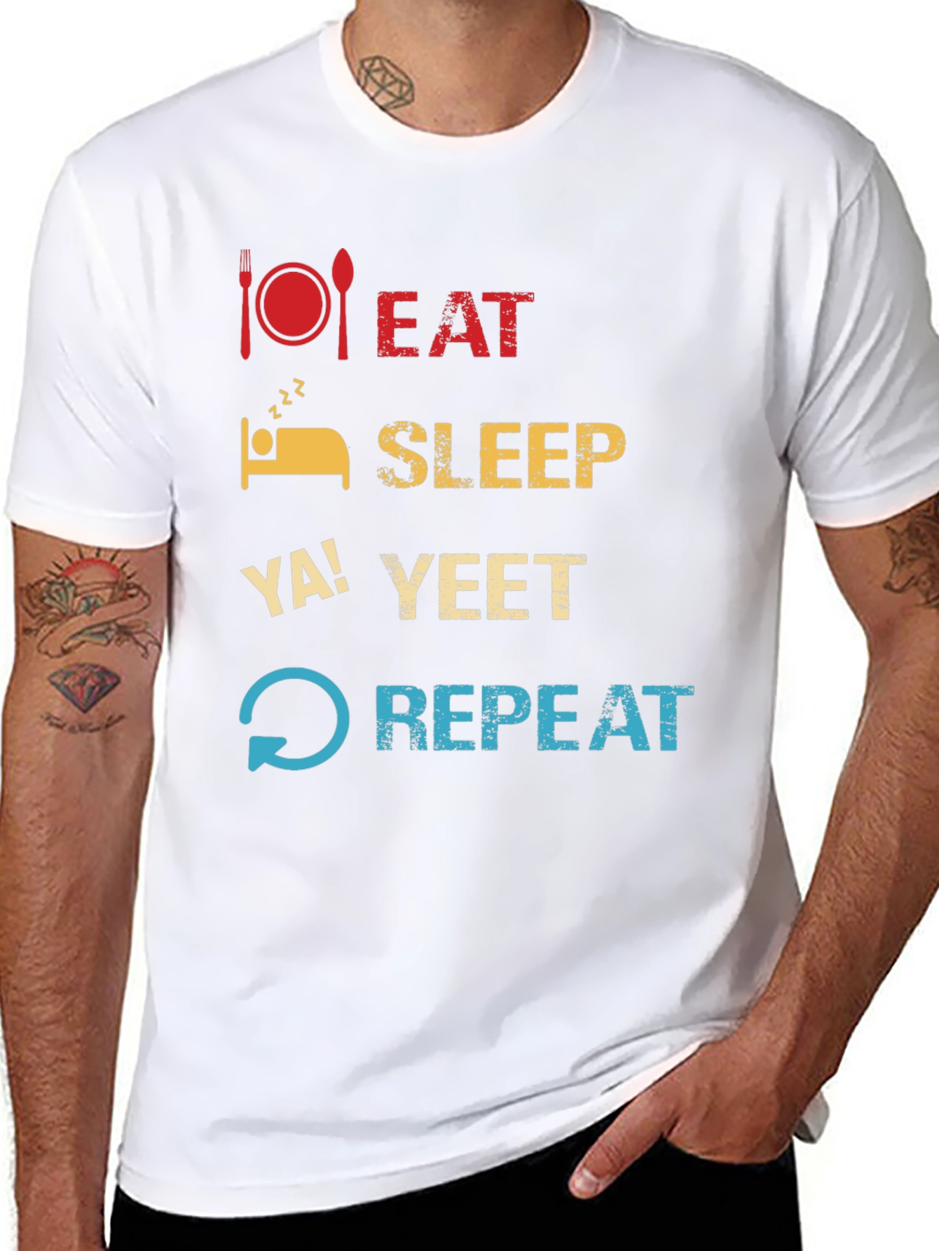 Eat Sleep Ya! Yeet Repeat Funny Graphic T-Shirt