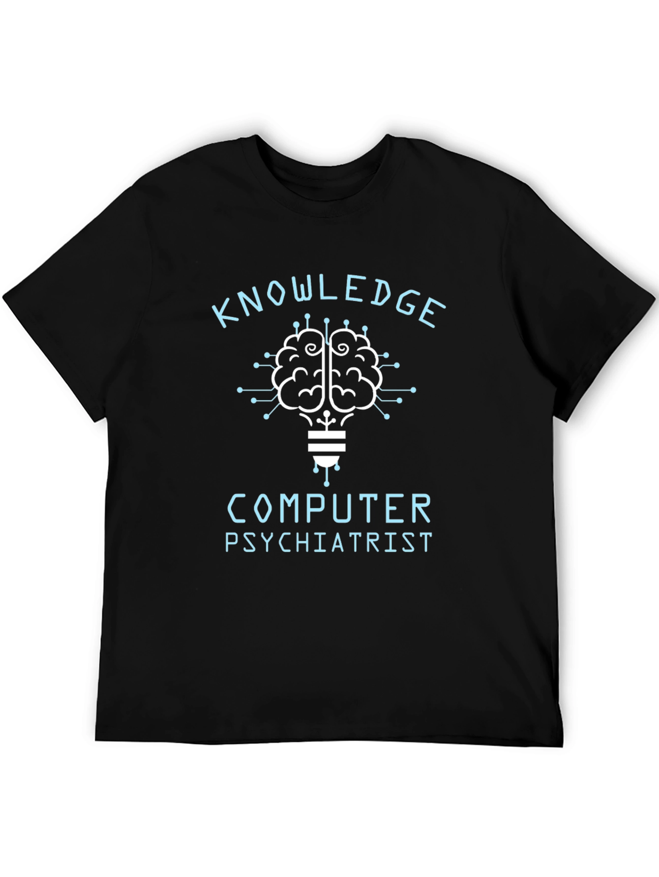 Knowledge Computer Psychiatrist T-Shirt Brain Lightbulb
