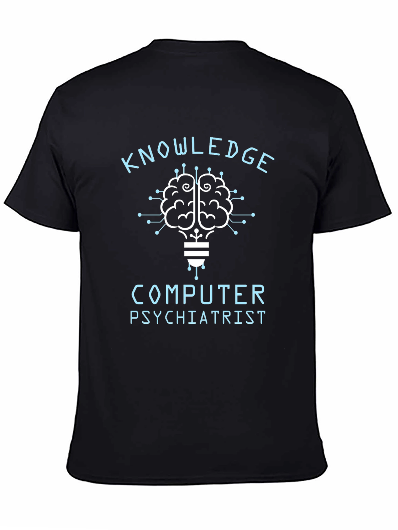 Knowledge Computer Psychiatrist T-Shirt Brain Lightbulb