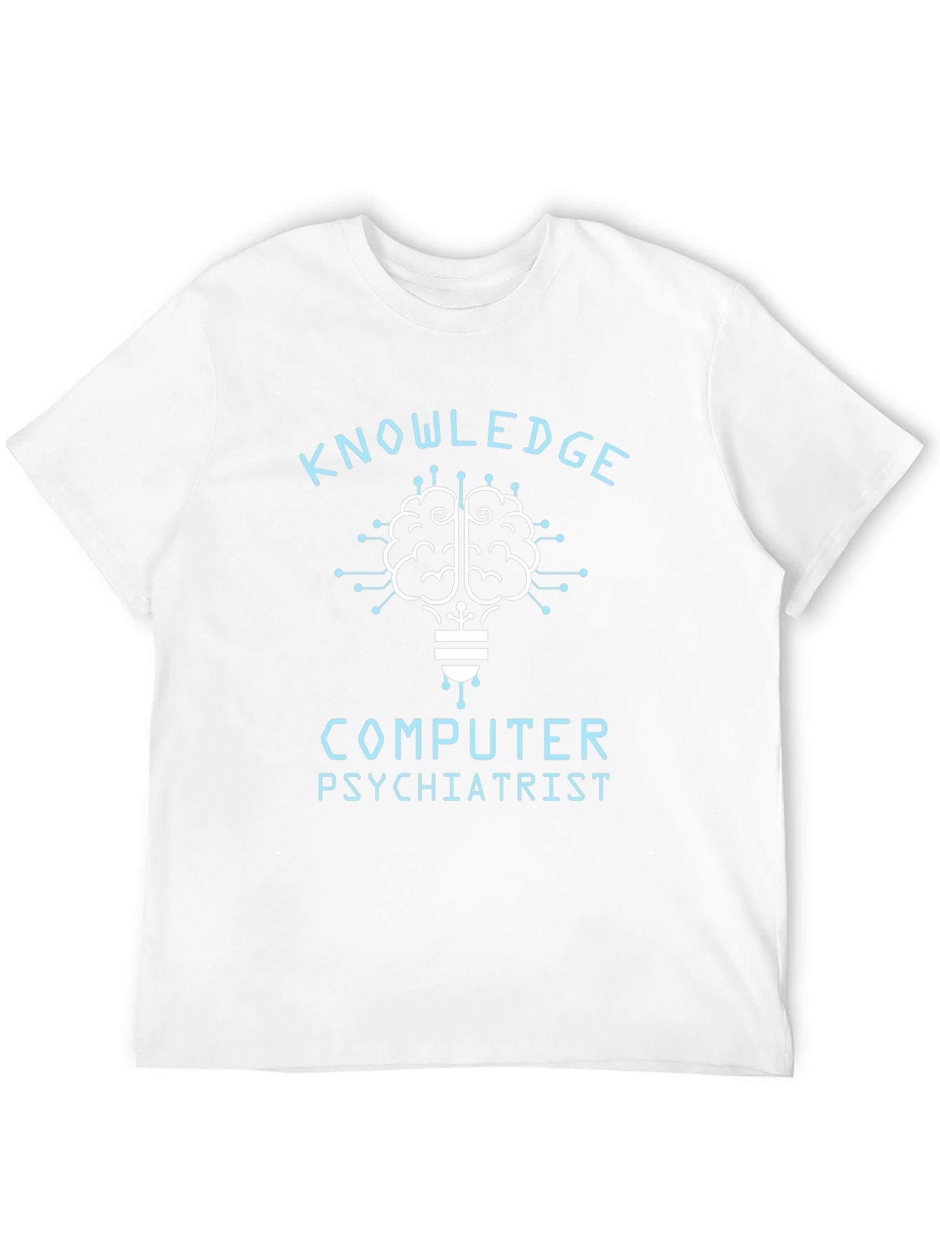Knowledge Computer Psychiatrist T-Shirt Brain Lightbulb