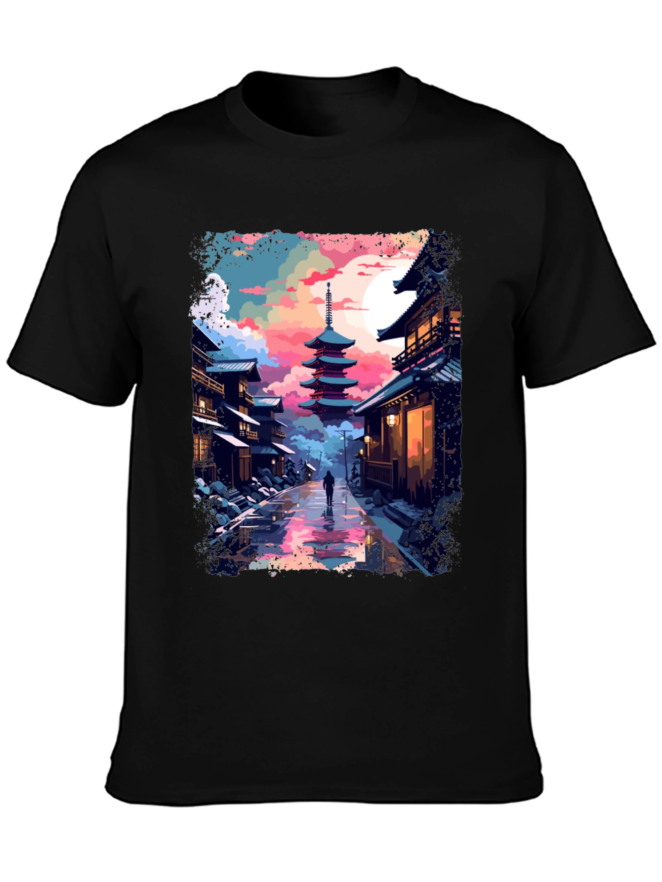 Japanese Pagoda T-Shirt - Artistic Design