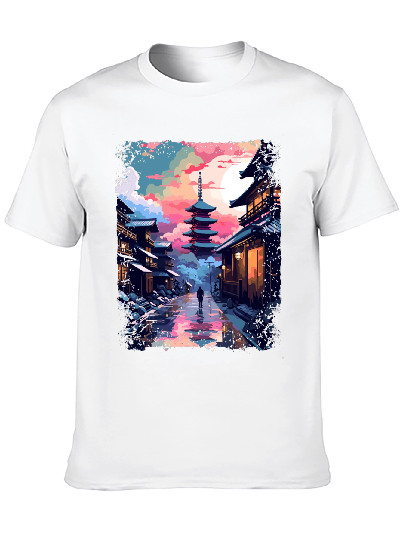 Japanese Pagoda T-Shirt - Artistic Design