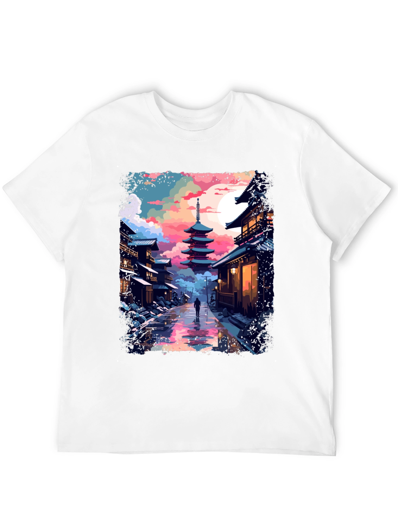 Japanese Pagoda T-Shirt - Artistic Design