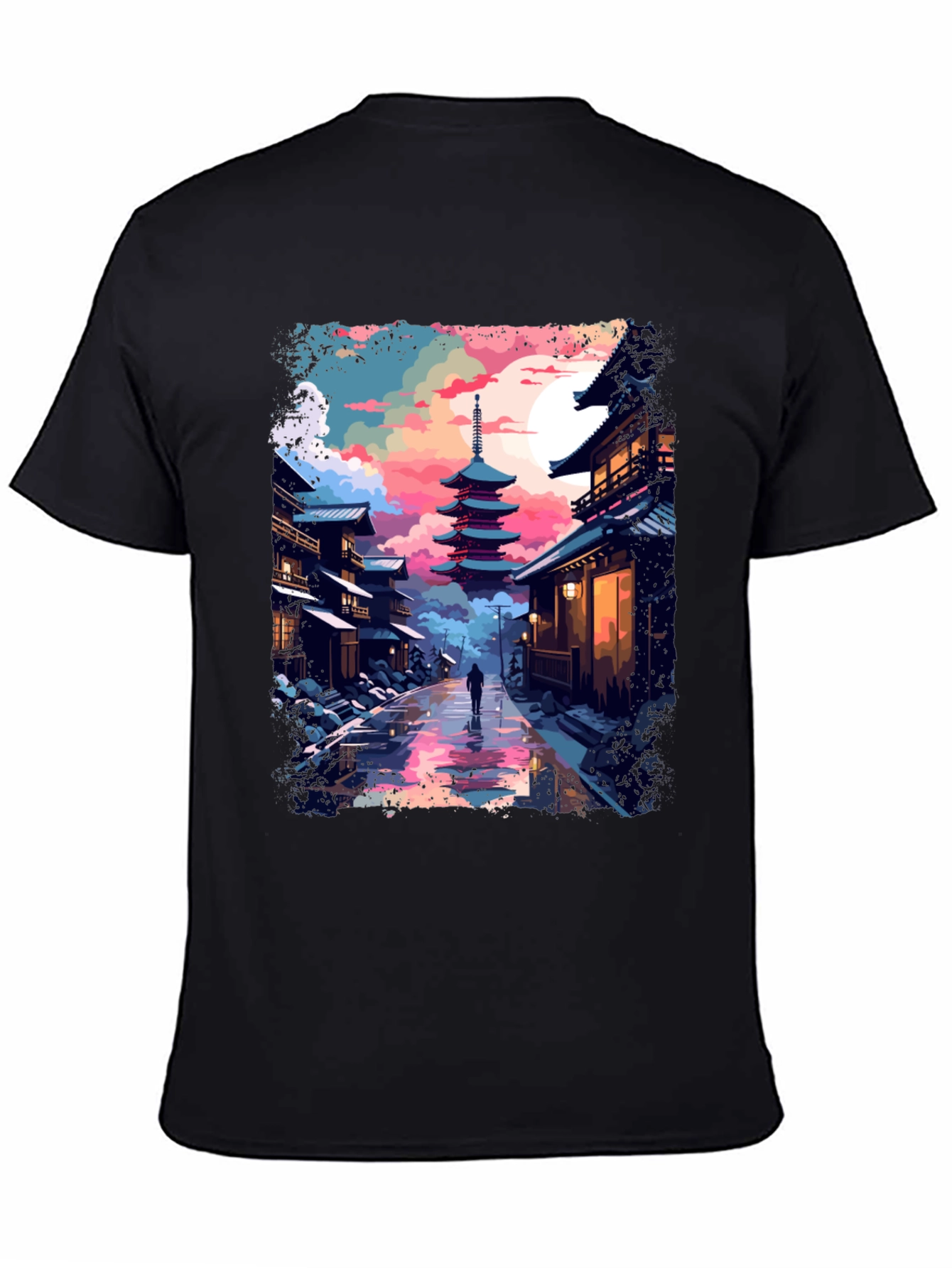 Japanese Pagoda T-Shirt - Artistic Design