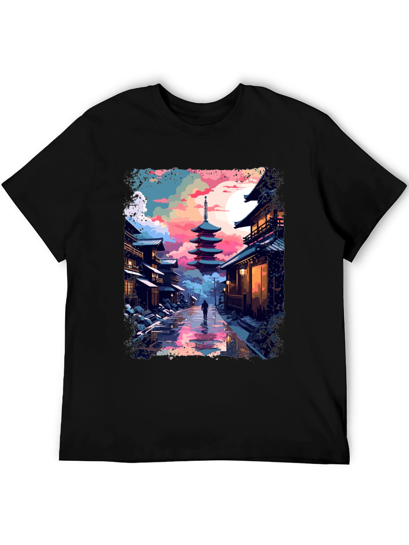 Japanese Pagoda T-Shirt - Artistic Design