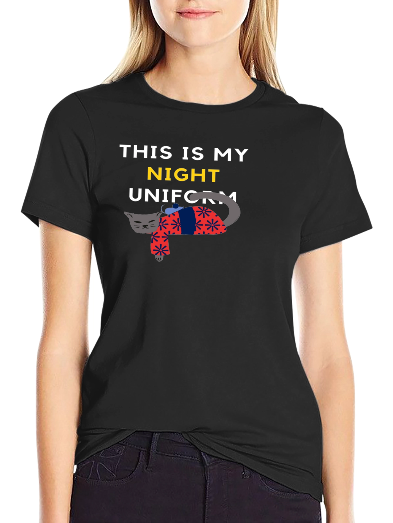 Night Uniform Cat T-Shirt