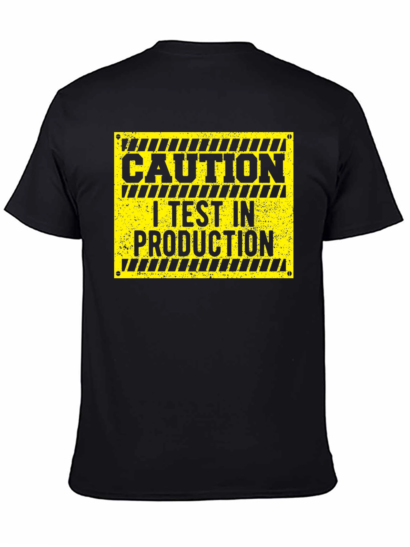 Caution I Test In Production Black T-Shirt