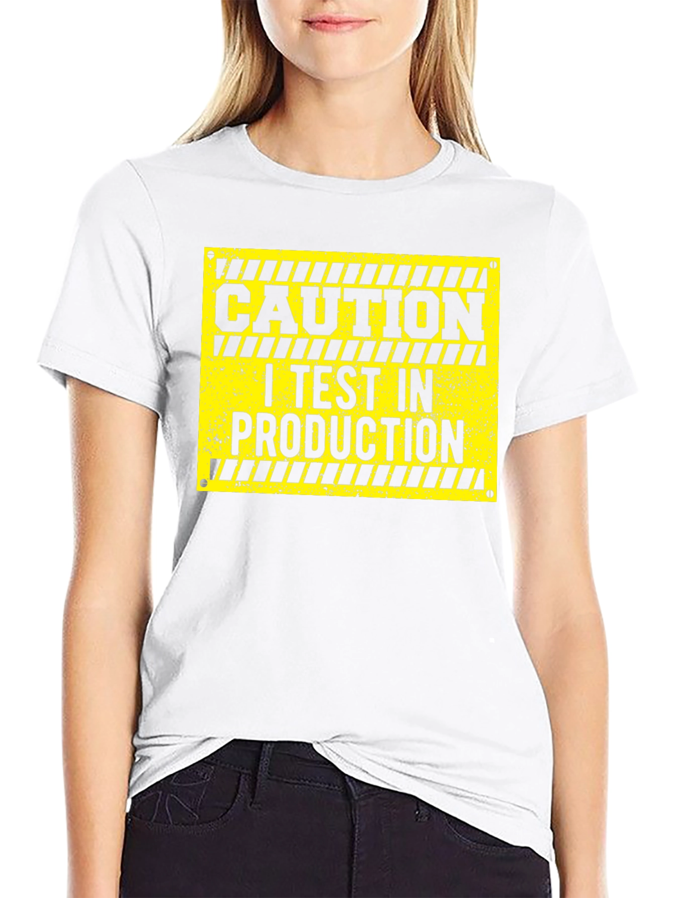 Caution I Test In Production Black T-Shirt