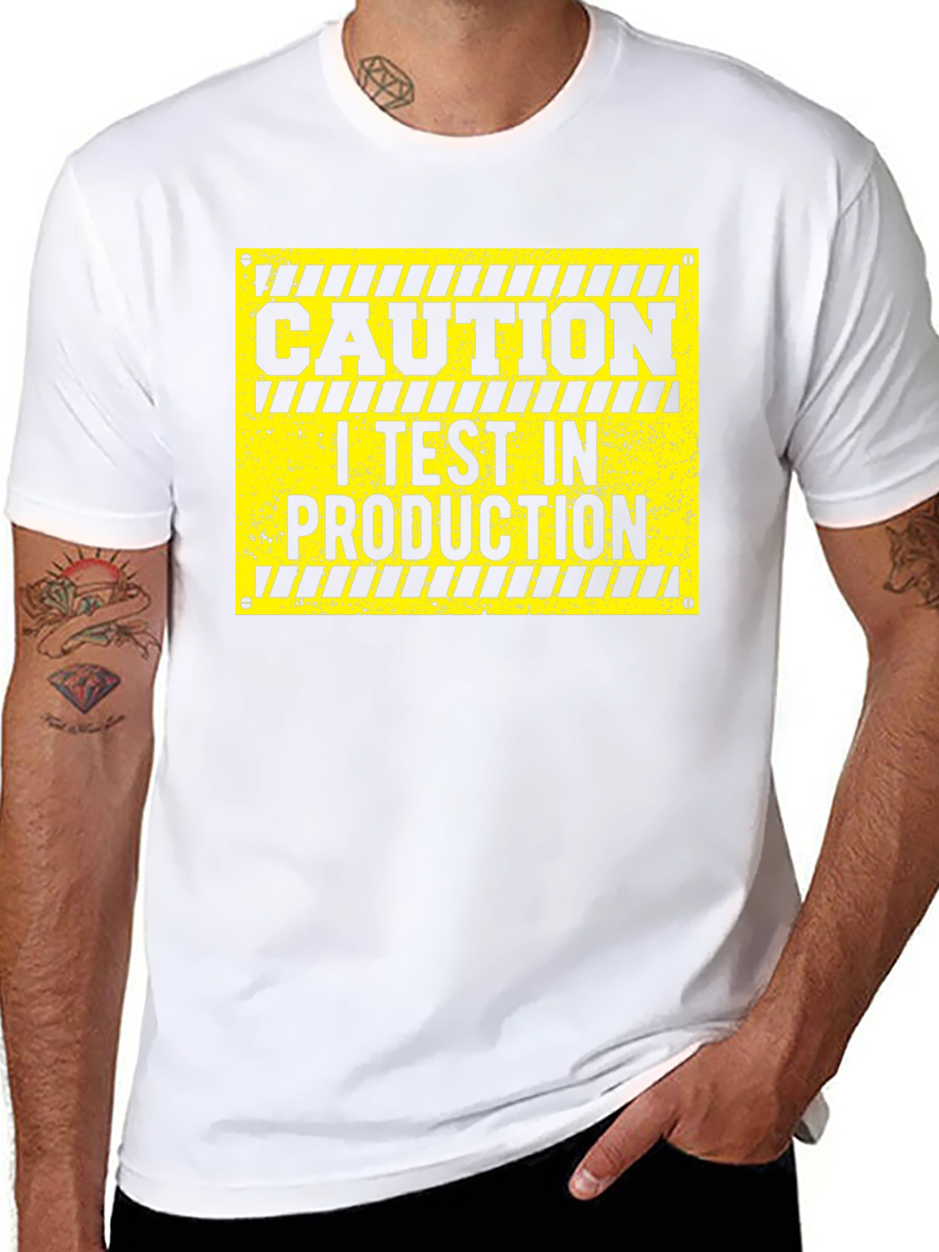 Caution I Test In Production Black T-Shirt