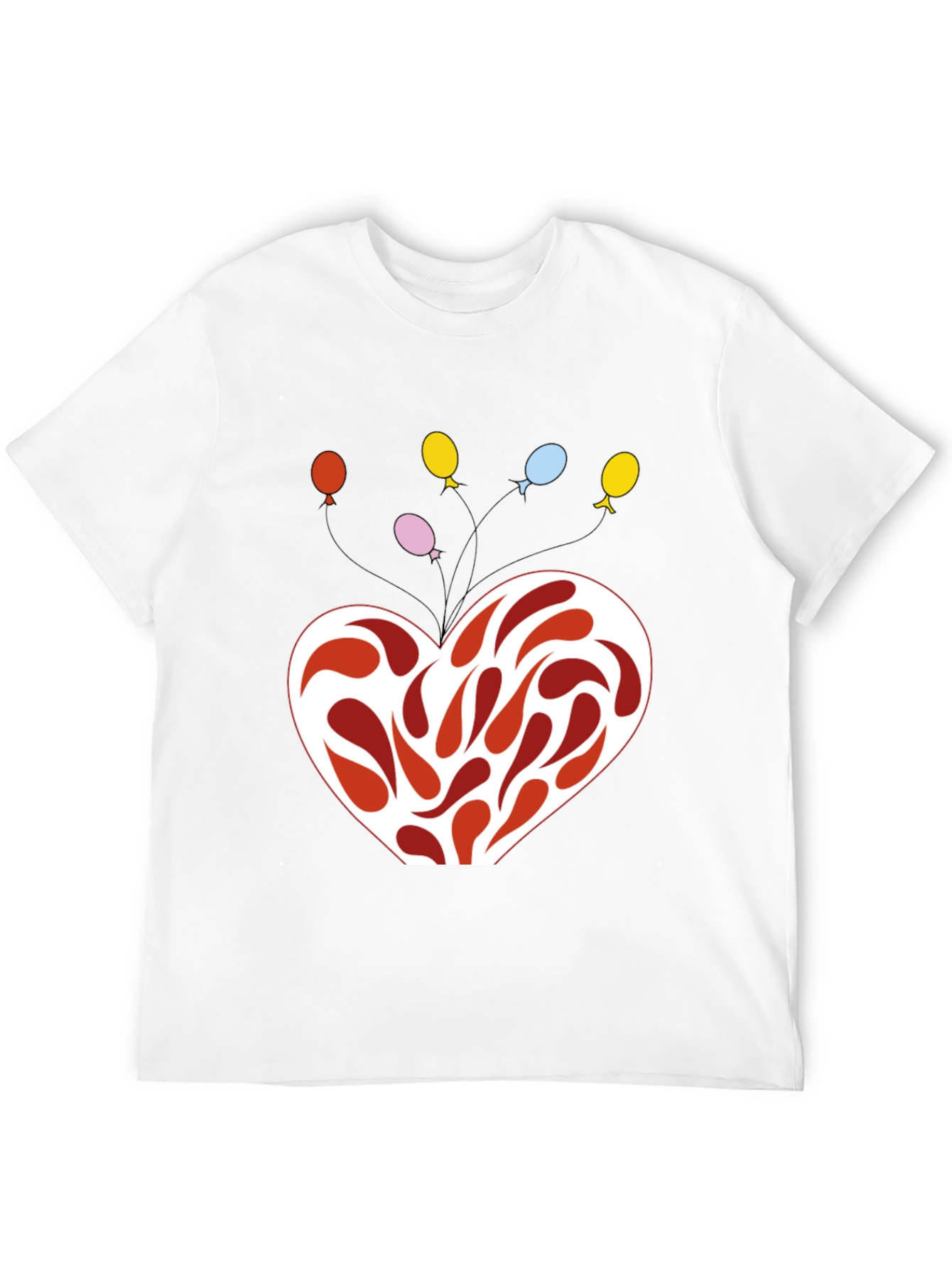Heart Balloons Graphic Black T-Shirt