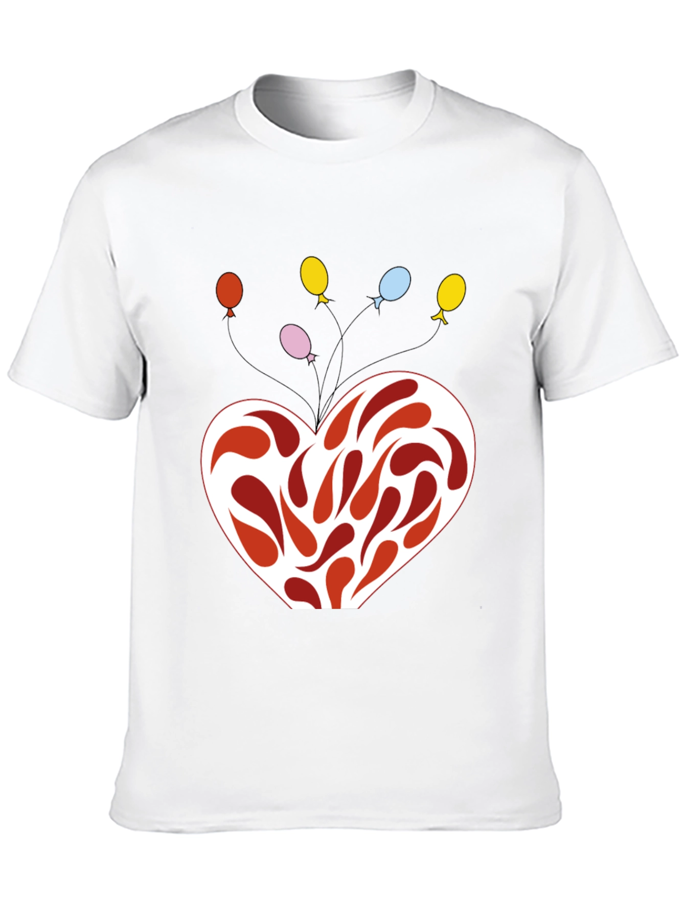 Heart Balloons Graphic Black T-Shirt