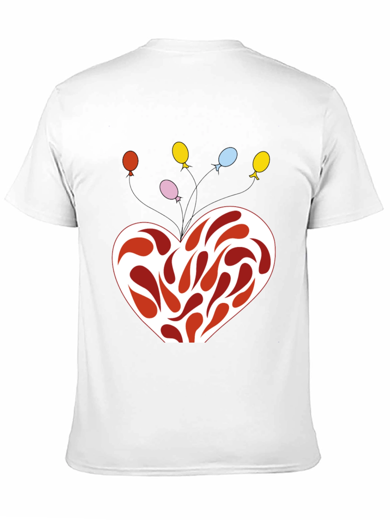 Heart Balloons Graphic Black T-Shirt