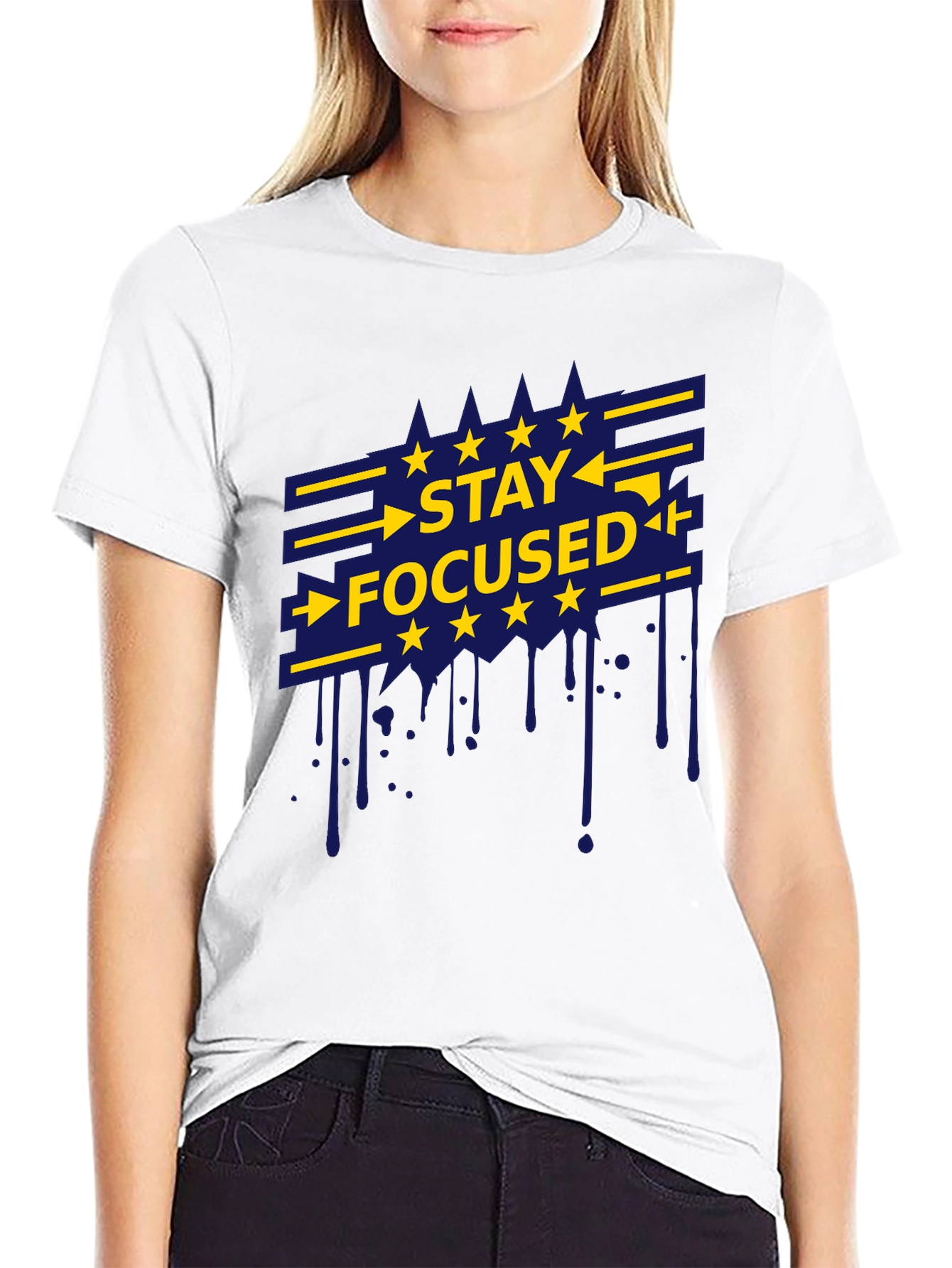 Stay Focused Graphic Tee - Mens Black T-Shirt