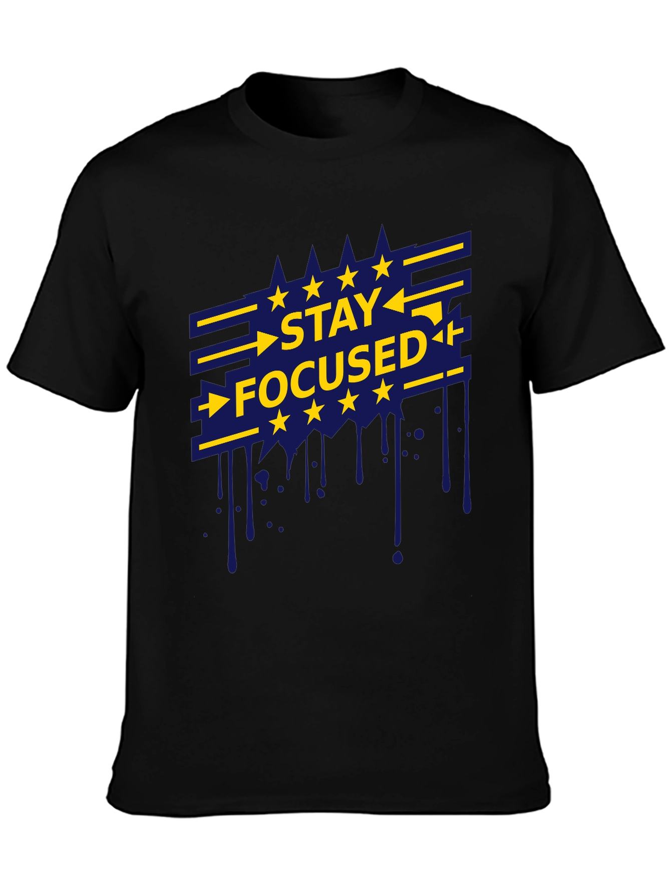 Stay Focused Graphic Tee - Mens Black T-Shirt