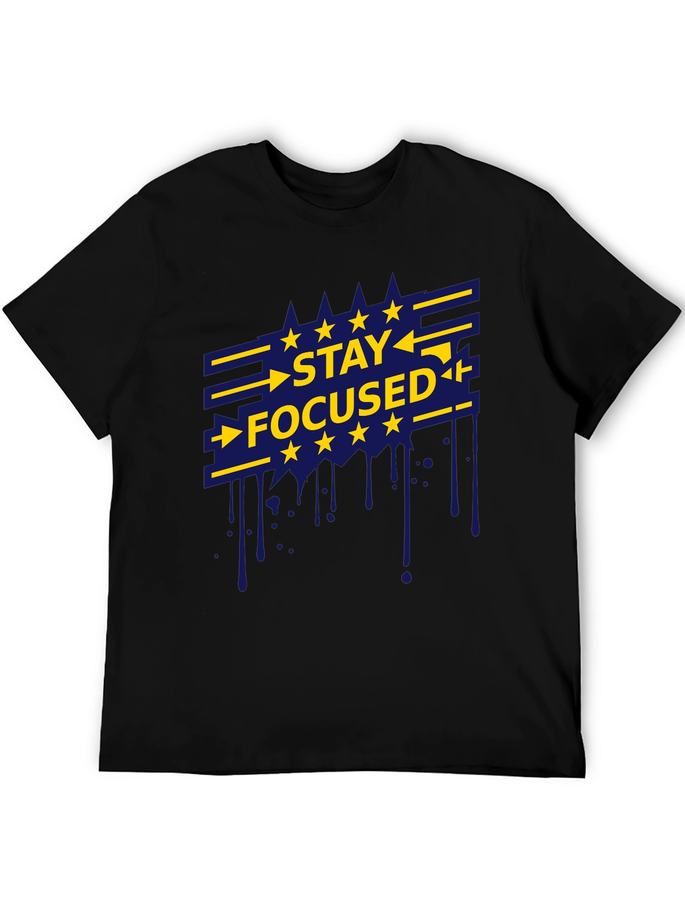 Stay Focused Graphic Tee - Mens Black T-Shirt