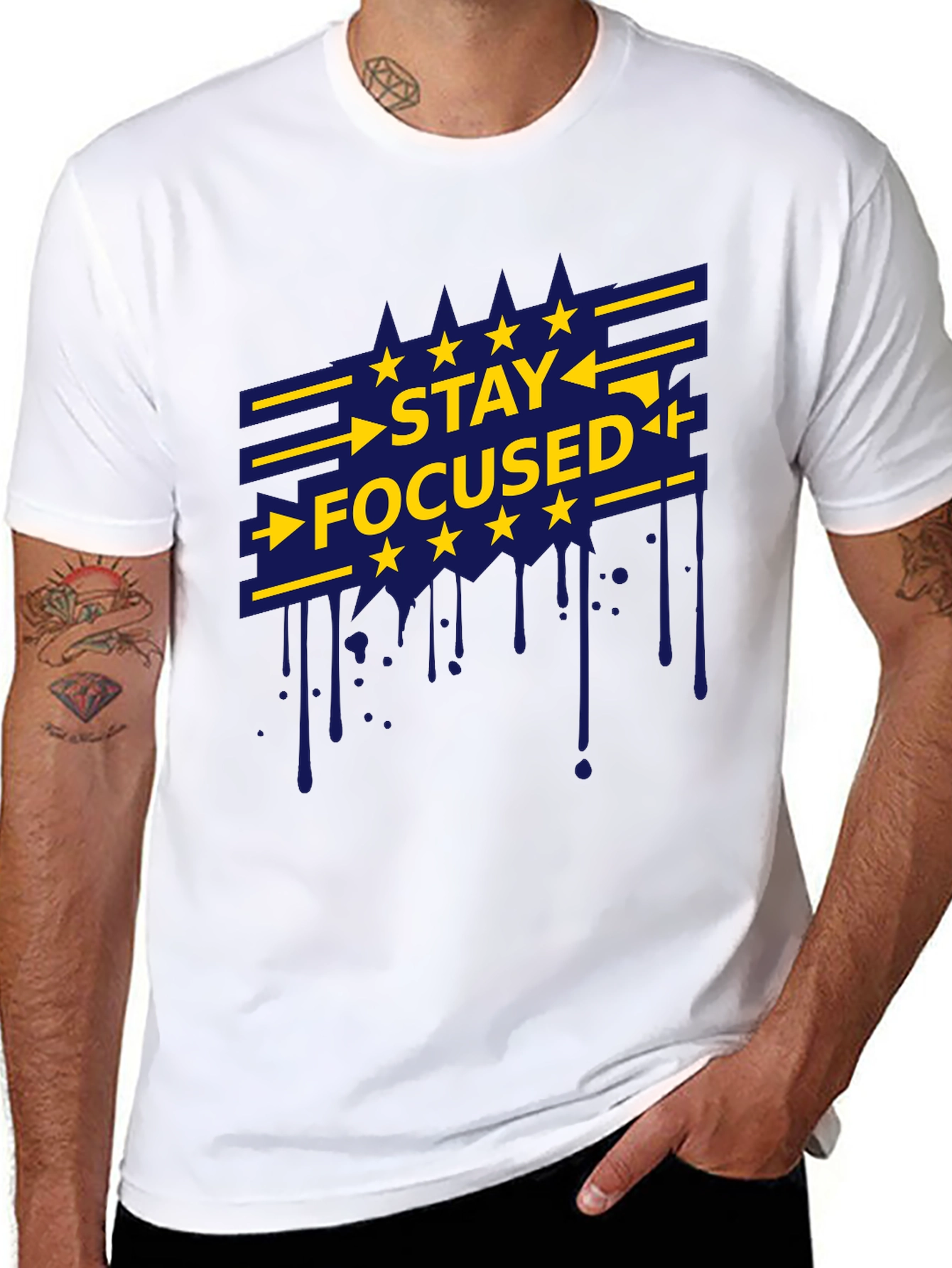 Stay Focused Graphic Tee - Mens Black T-Shirt