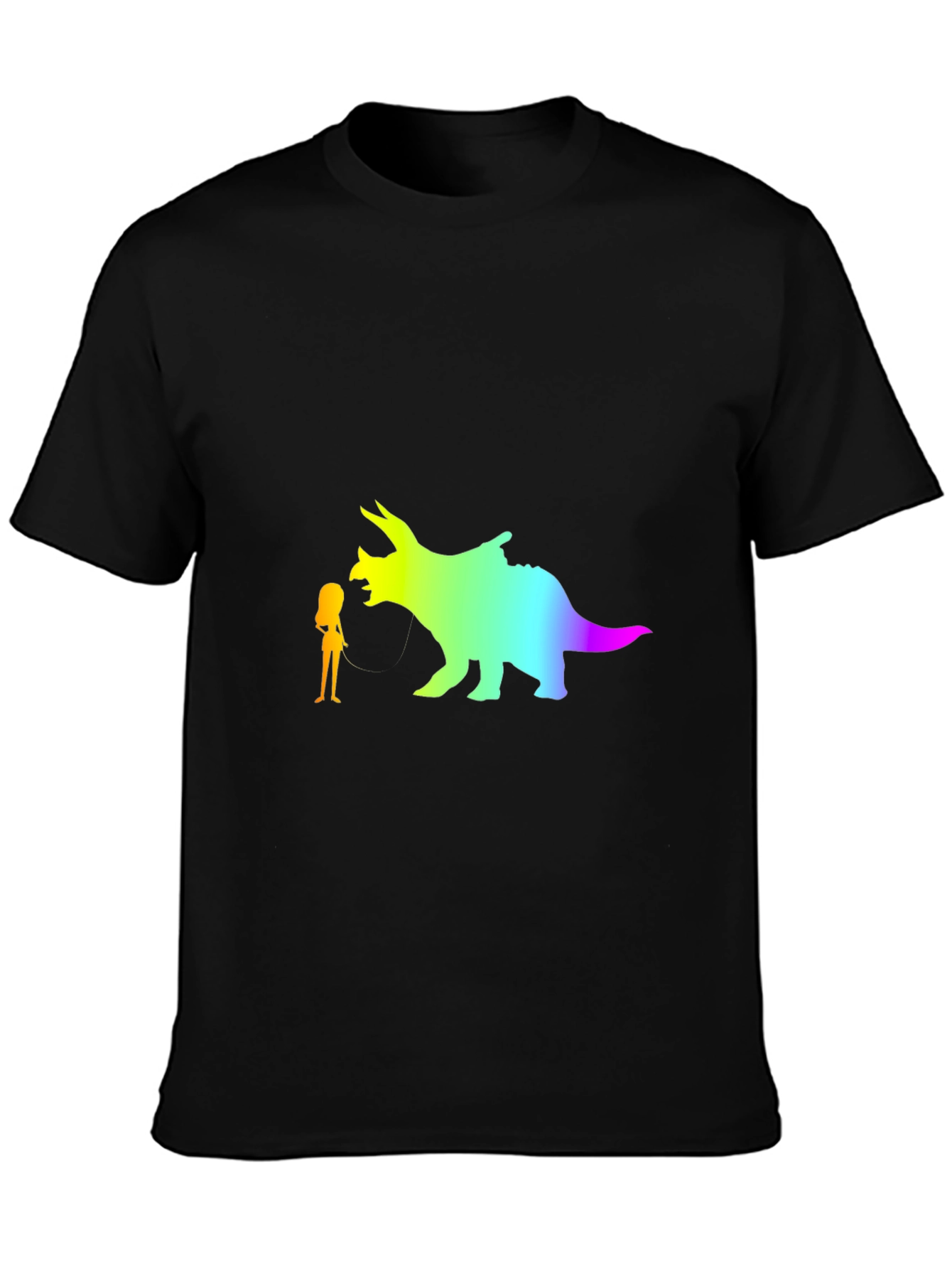 Dino-Rider Tee - Rainbow Dinosaur Design