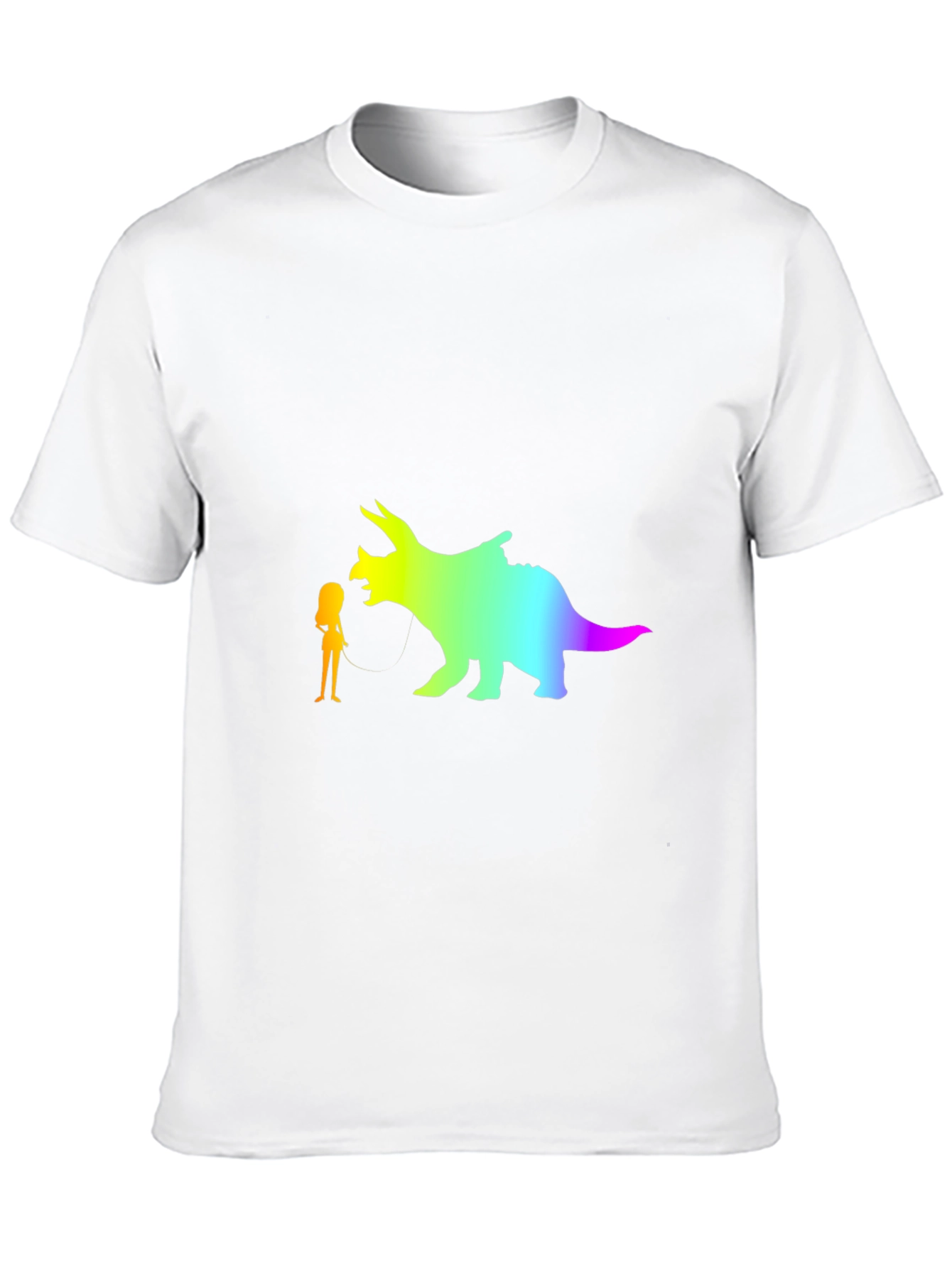 Dino-Rider Tee - Rainbow Dinosaur Design