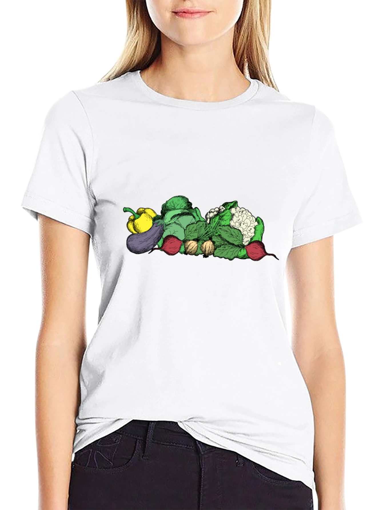 Vegetable Medley Graphic Tee - Black Unisex Shirt
