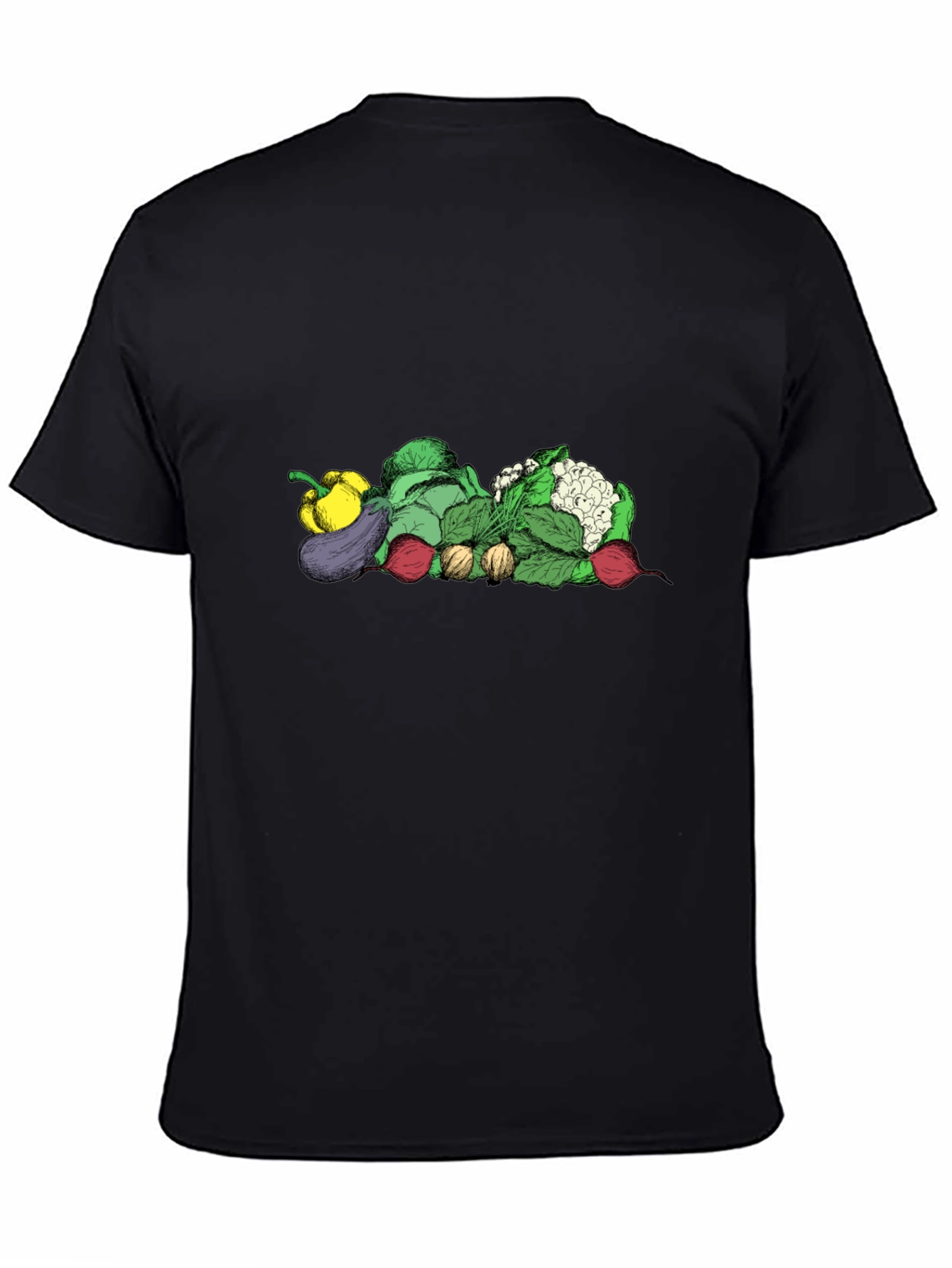 Vegetable Medley Graphic Tee - Black Unisex Shirt