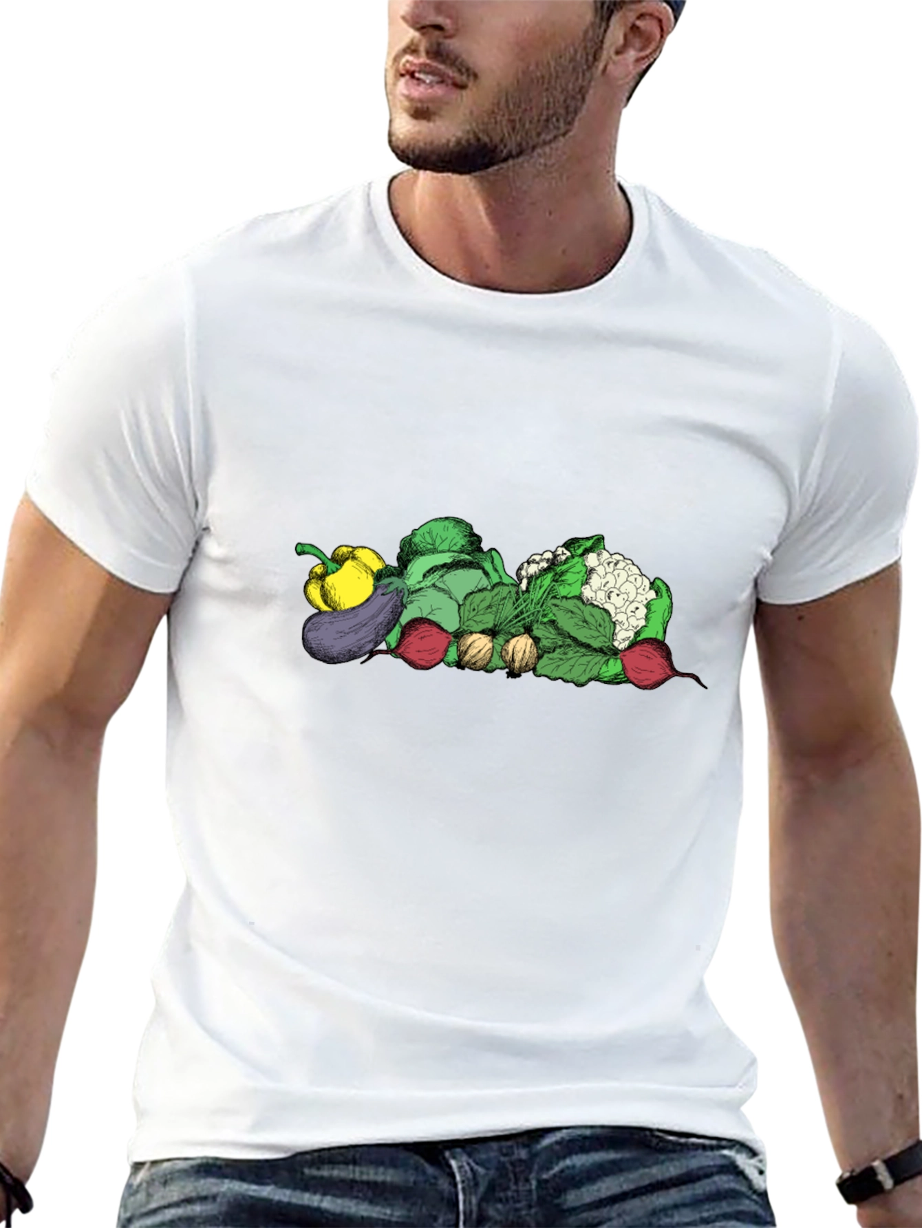 Vegetable Medley Graphic Tee - Black Unisex Shirt