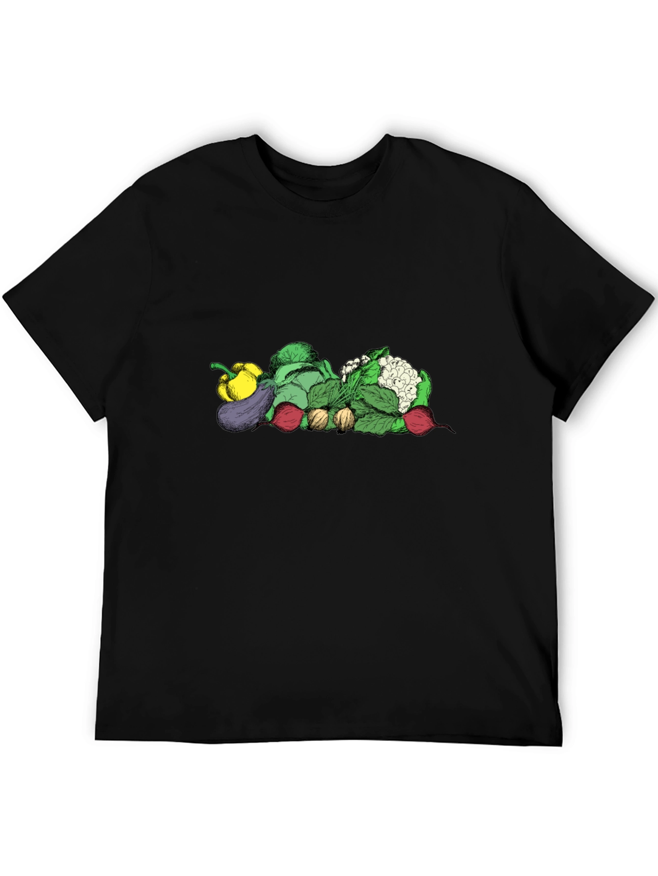 Vegetable Medley Graphic Tee - Black Unisex Shirt