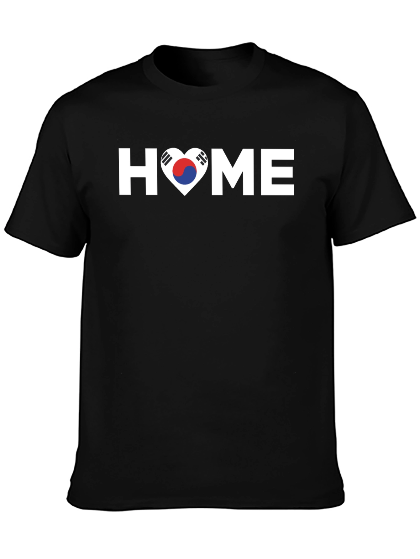 Korean Pride Heart Home T-Shirt - Black