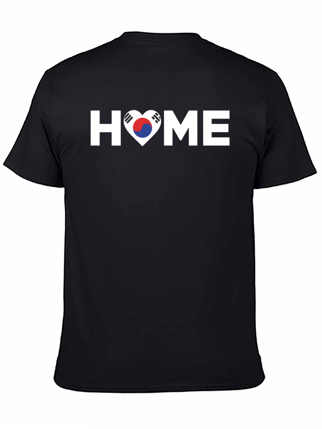 Korean Pride Heart Home T-Shirt - Black