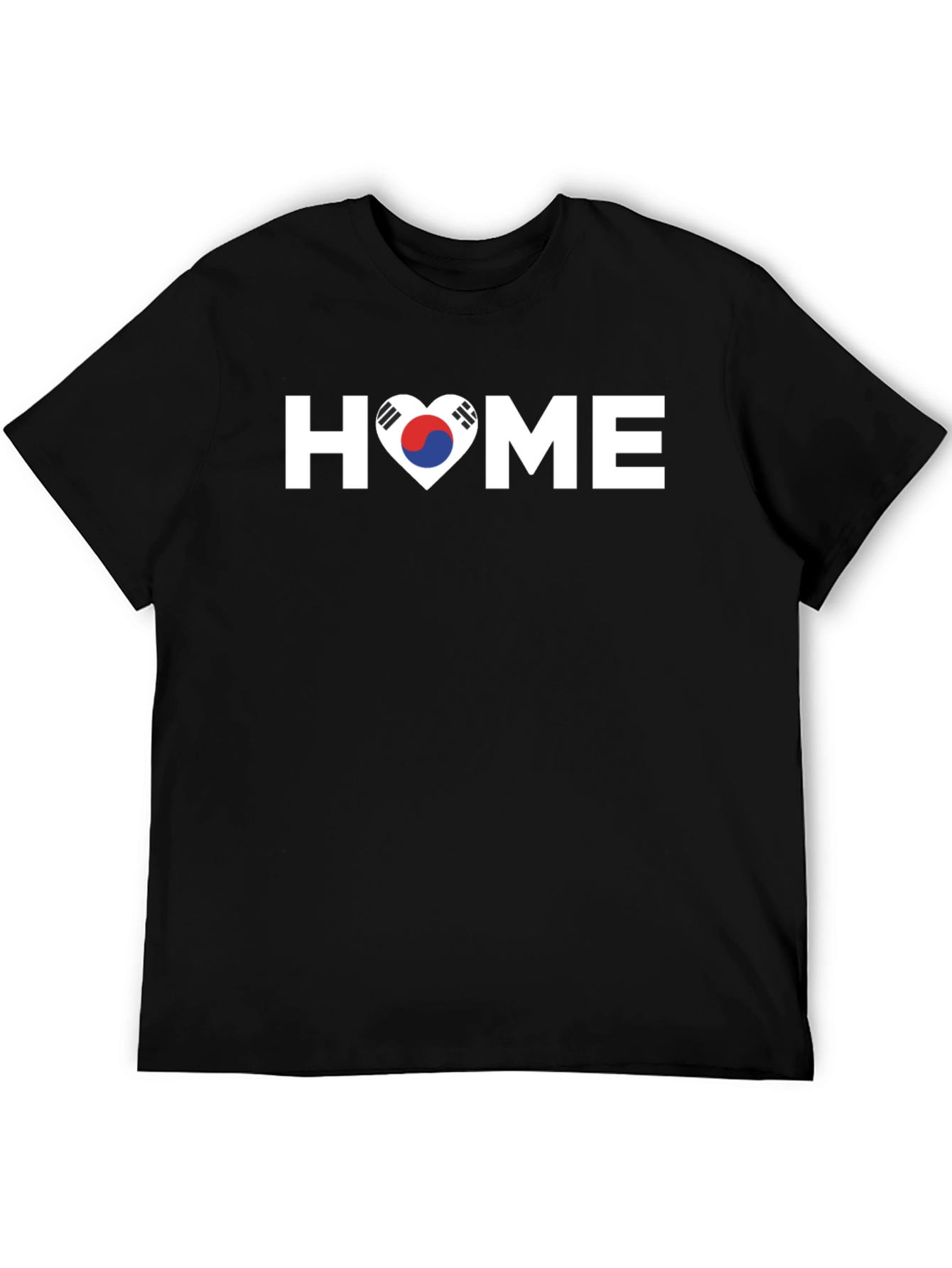 Korean Pride Heart Home T-Shirt - Black