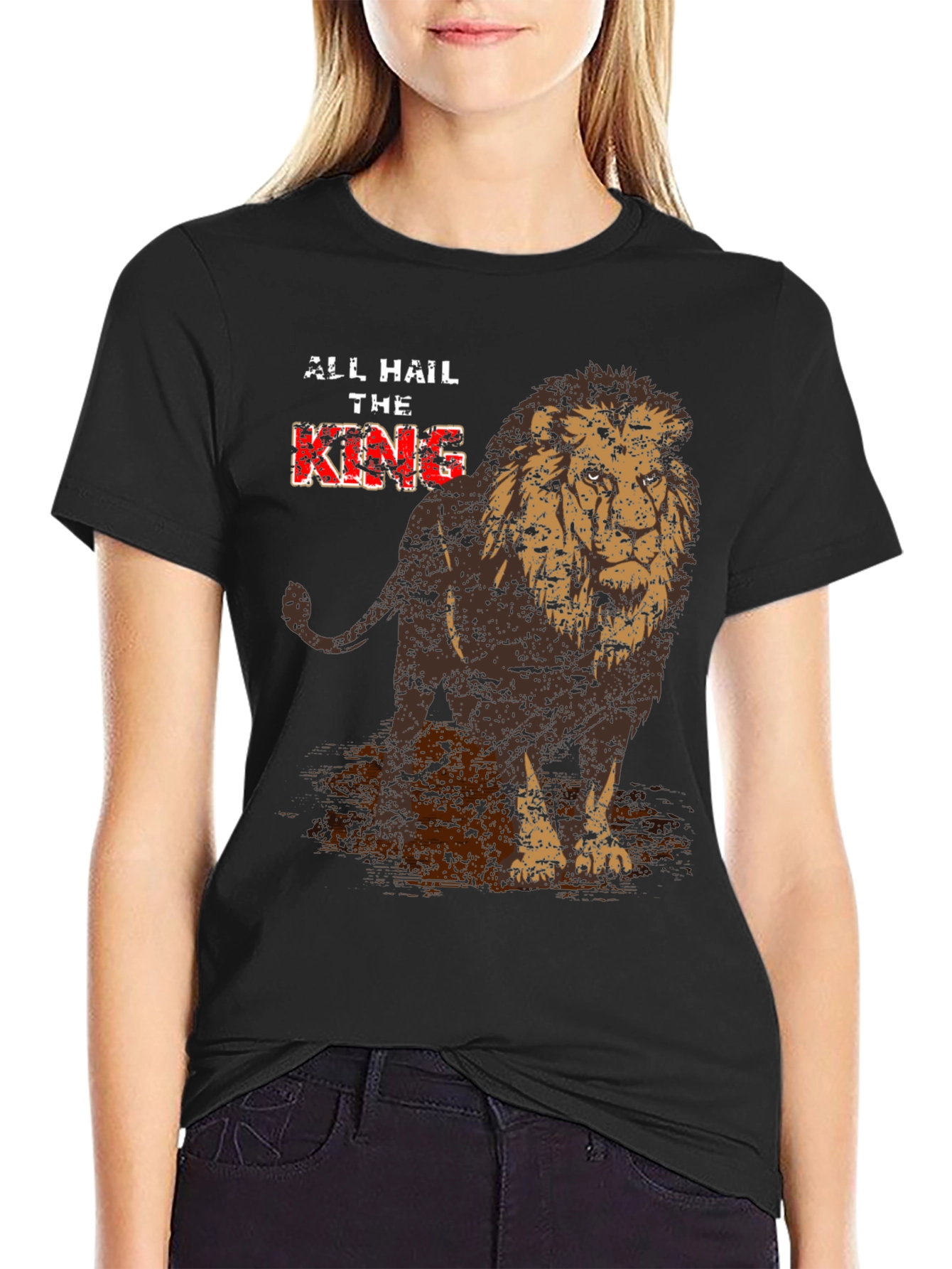 Lion King Graphic Print Crew Neck T-Shirt