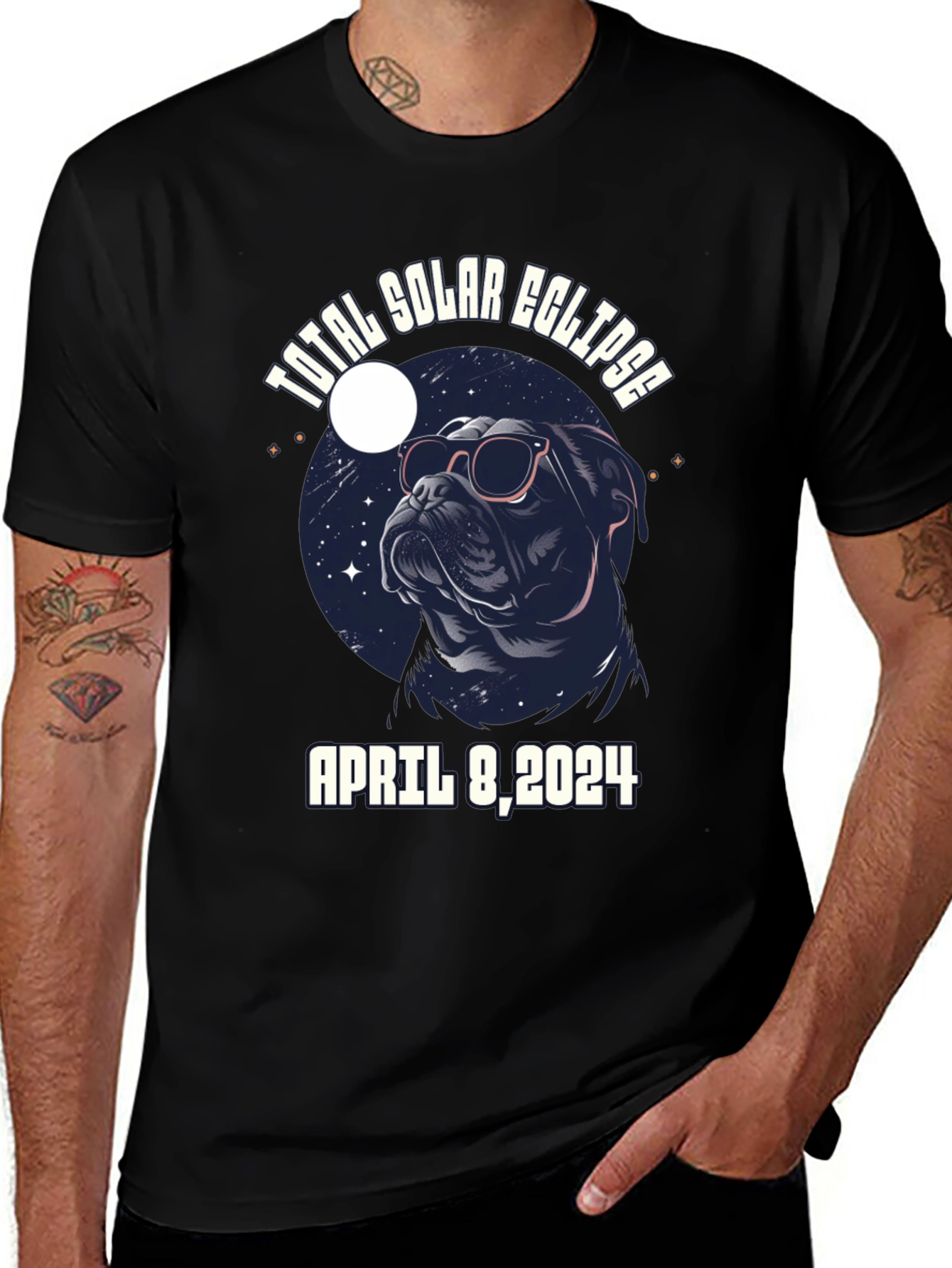Total Solar Eclipse April 8 2024 T-Shirt Bulldog
