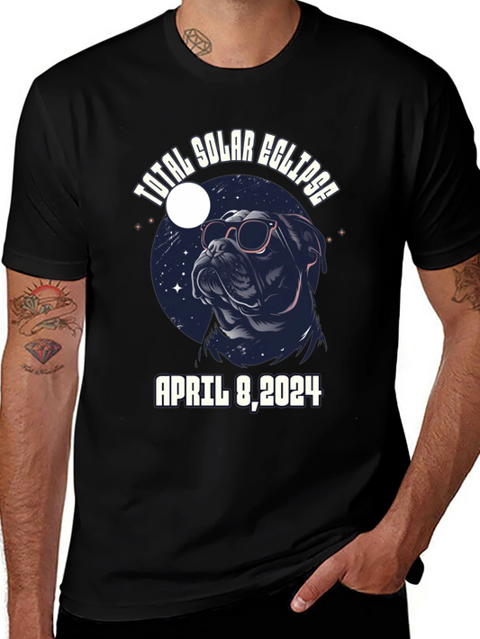 Total Solar Eclipse April 8 2024 T-Shirt Bulldog