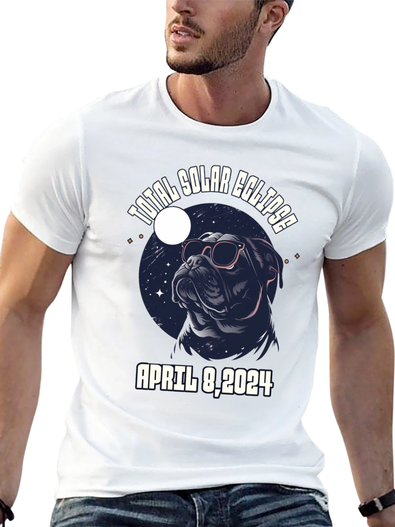 Total Solar Eclipse April 8 2024 T-Shirt Bulldog