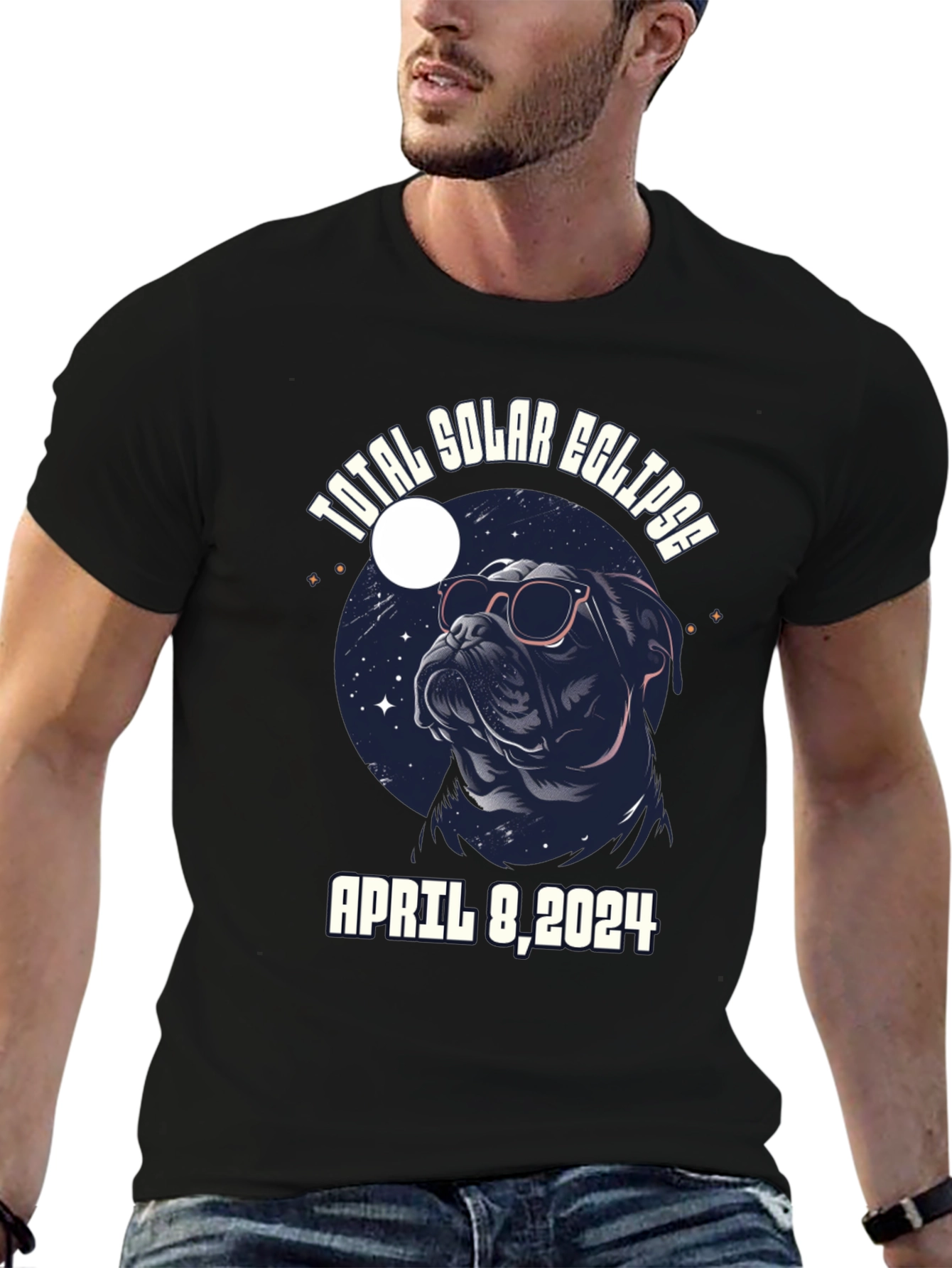 Total Solar Eclipse April 8 2024 T-Shirt Bulldog