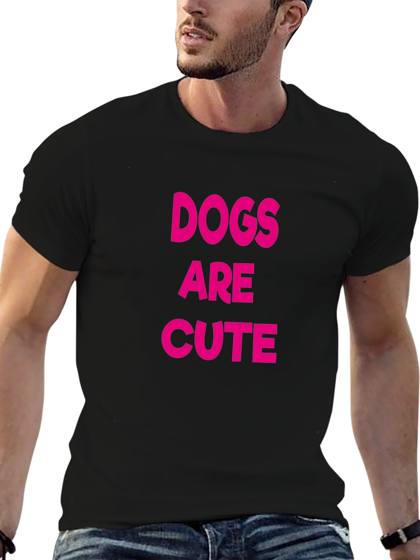 Dogs Are Cute Black T-Shirt