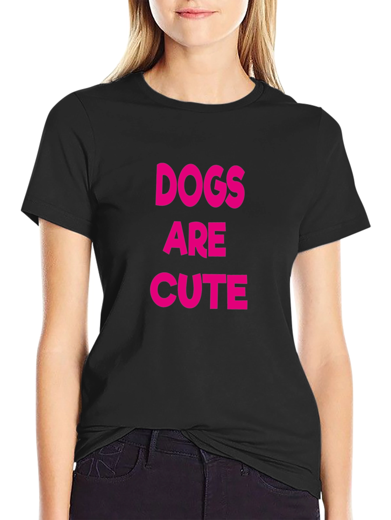 Dogs Are Cute Black T-Shirt