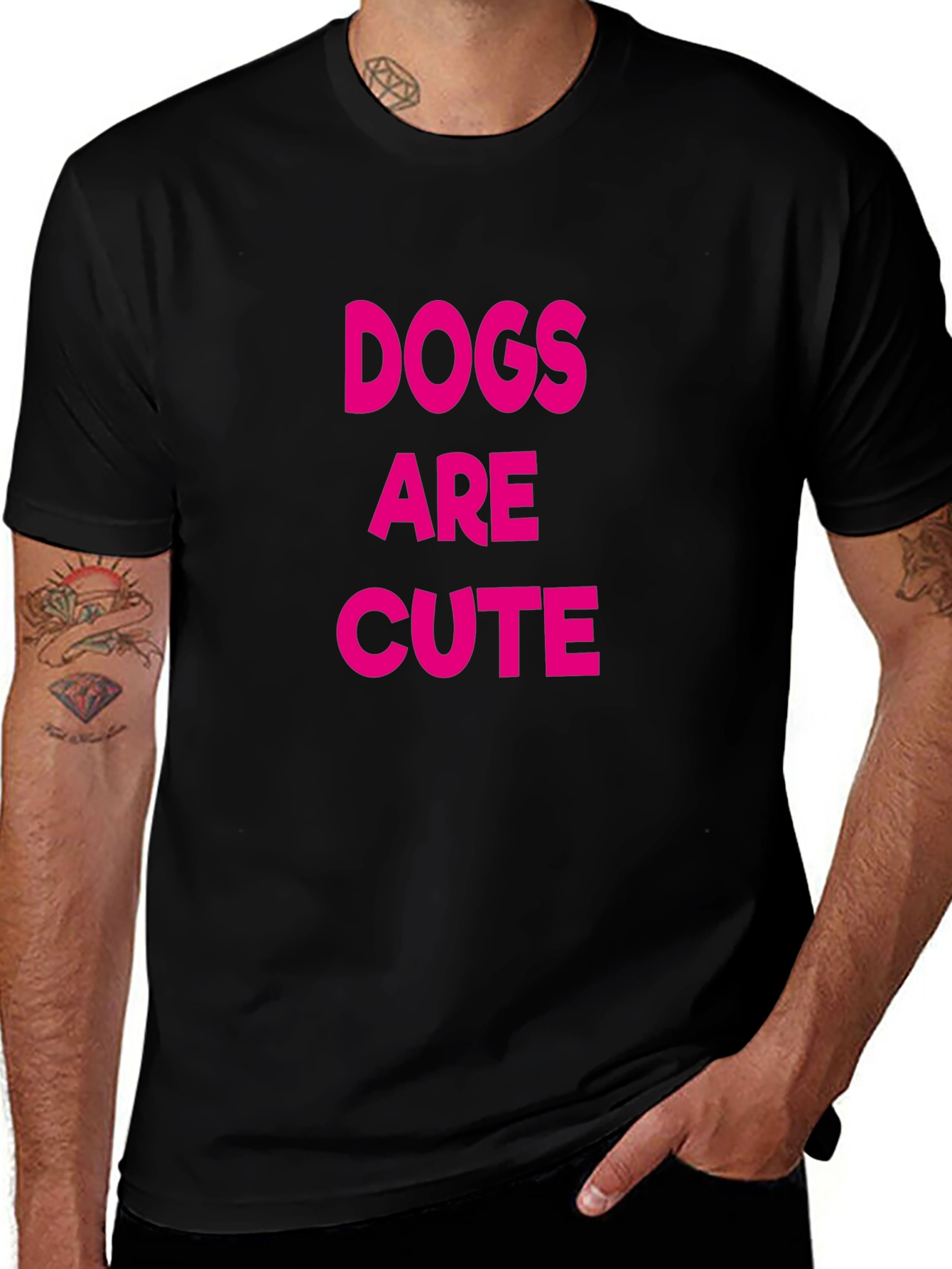Dogs Are Cute Black T-Shirt