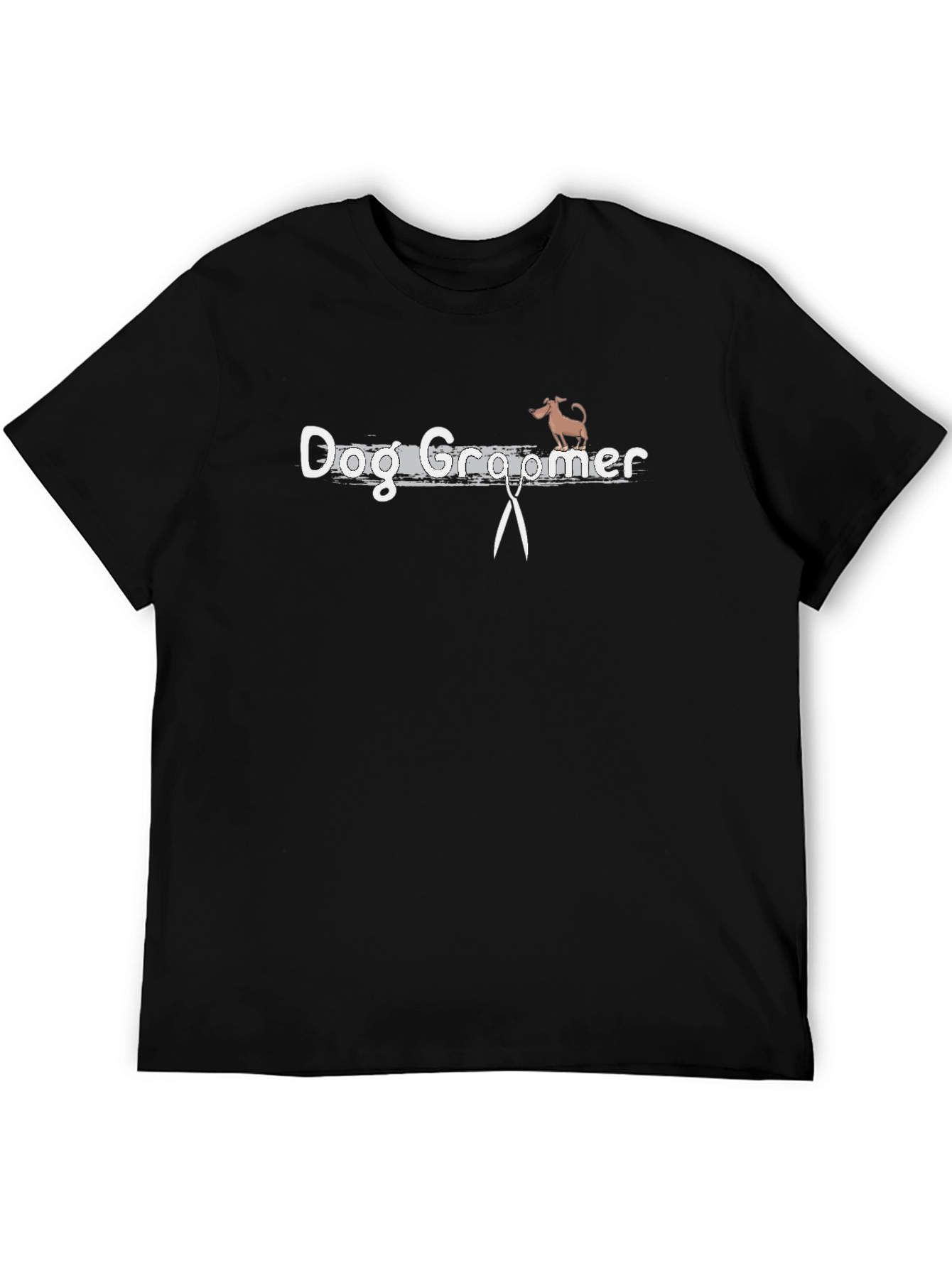 Dog Groomer Graphic Tee - Black Cotton T-Shirt